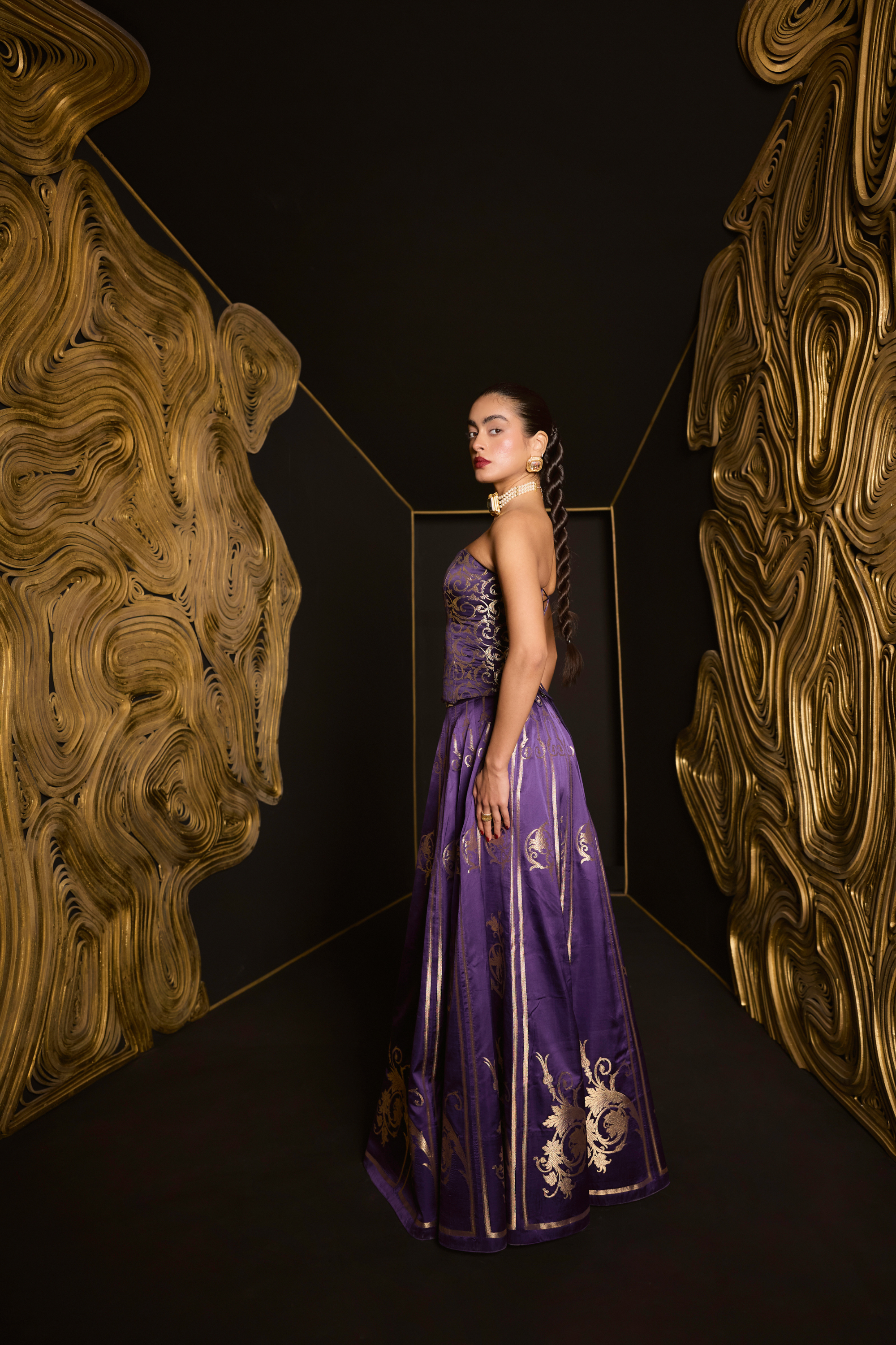 The 'forever Mine' Lehenga In Purple