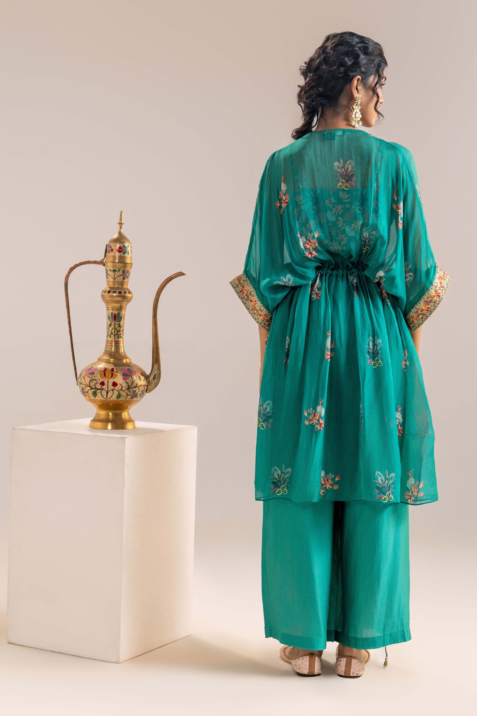 Aarani Embellished Pant Set With A Cape