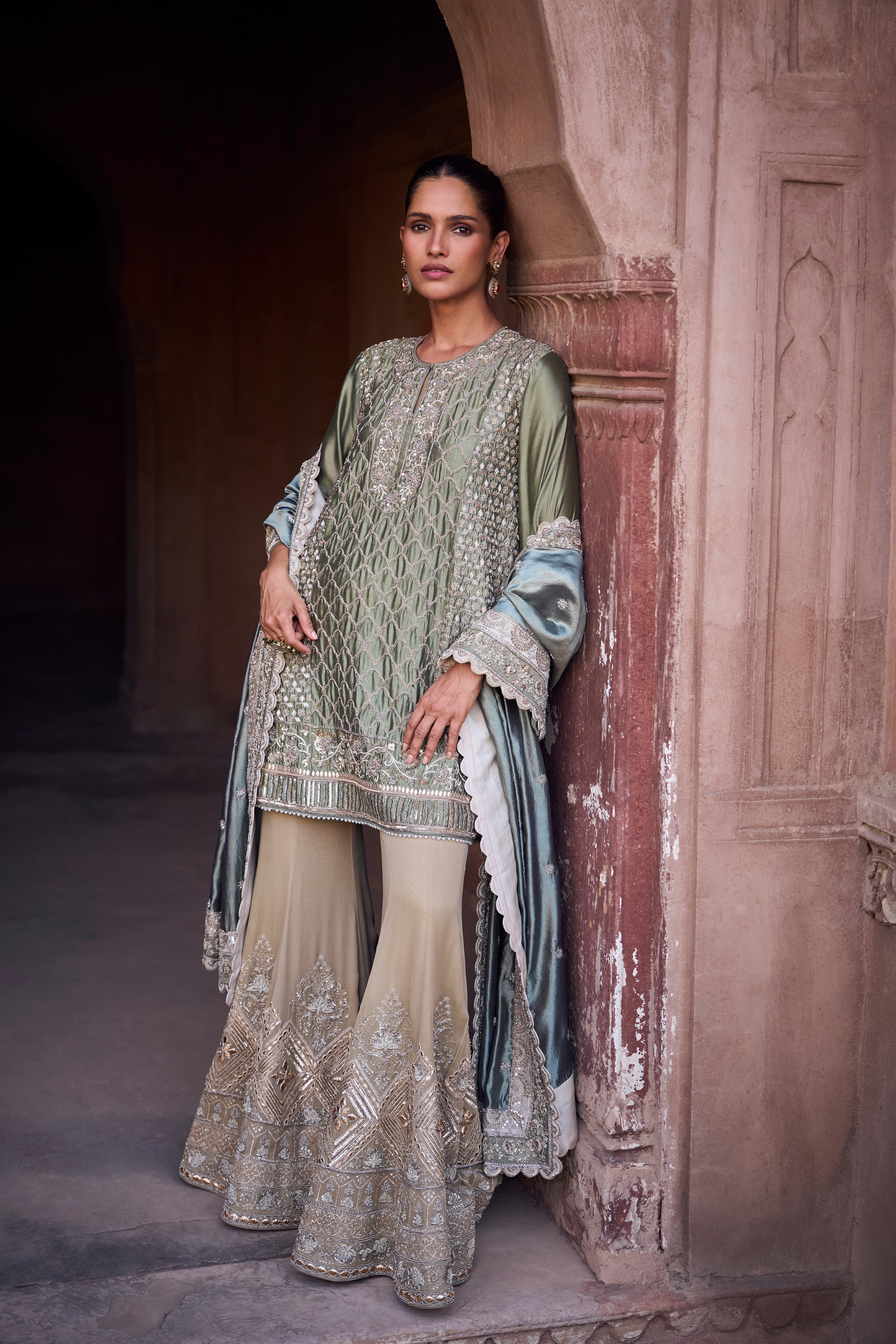 Emroidered Tuinc With Dhoti