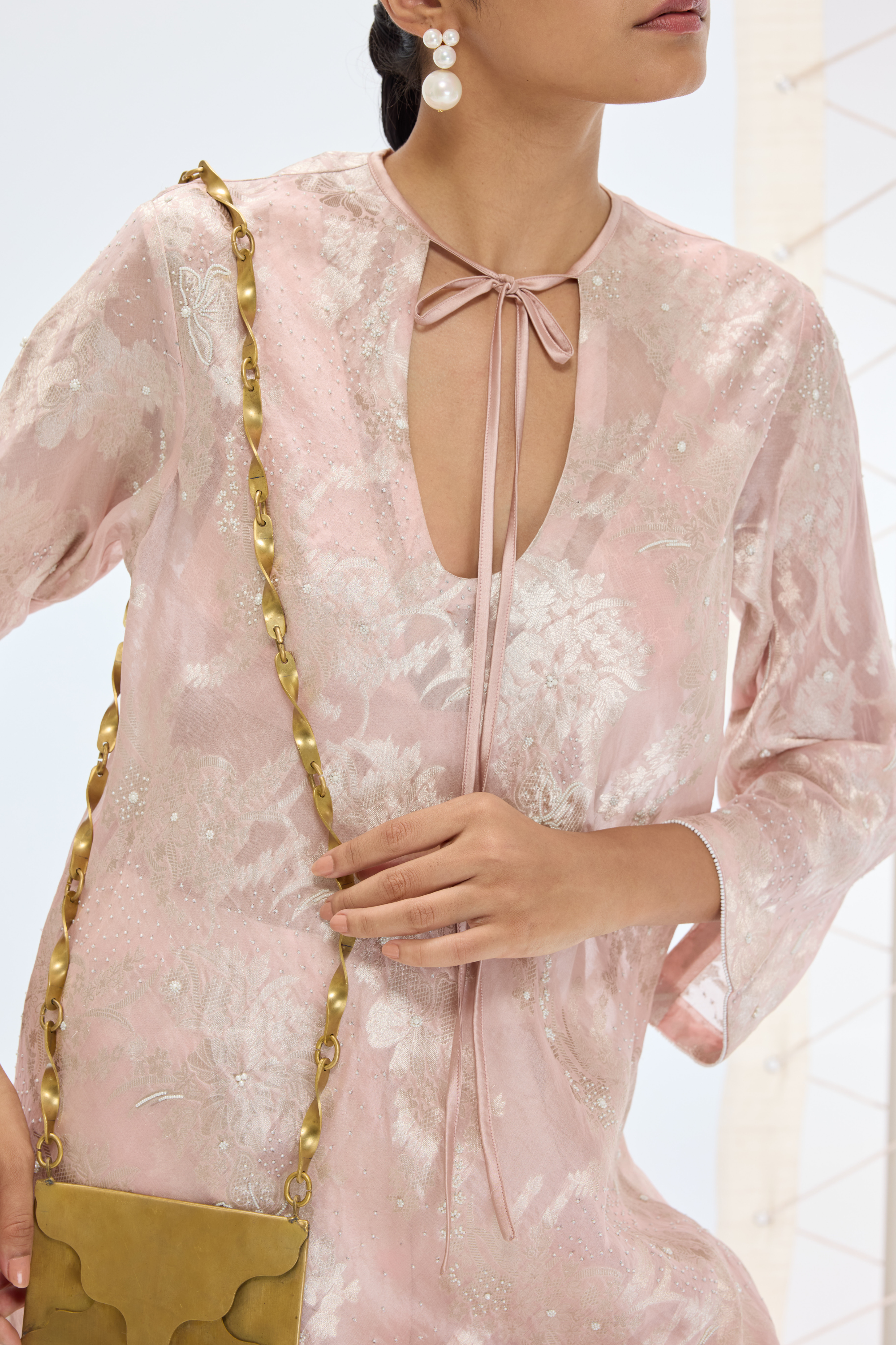 The Diana Kurta Set In Peach