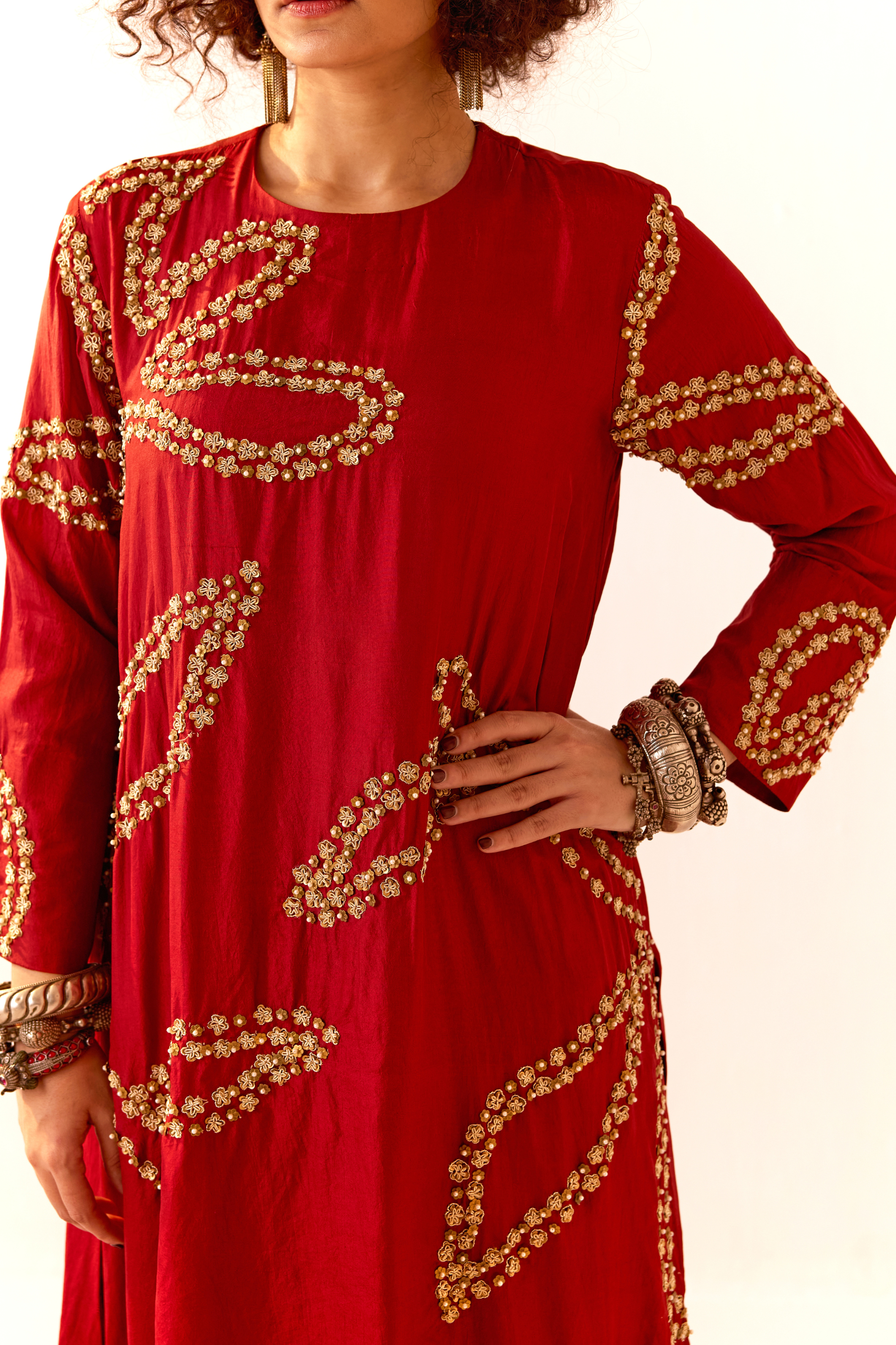 Maroon Kurta Set
