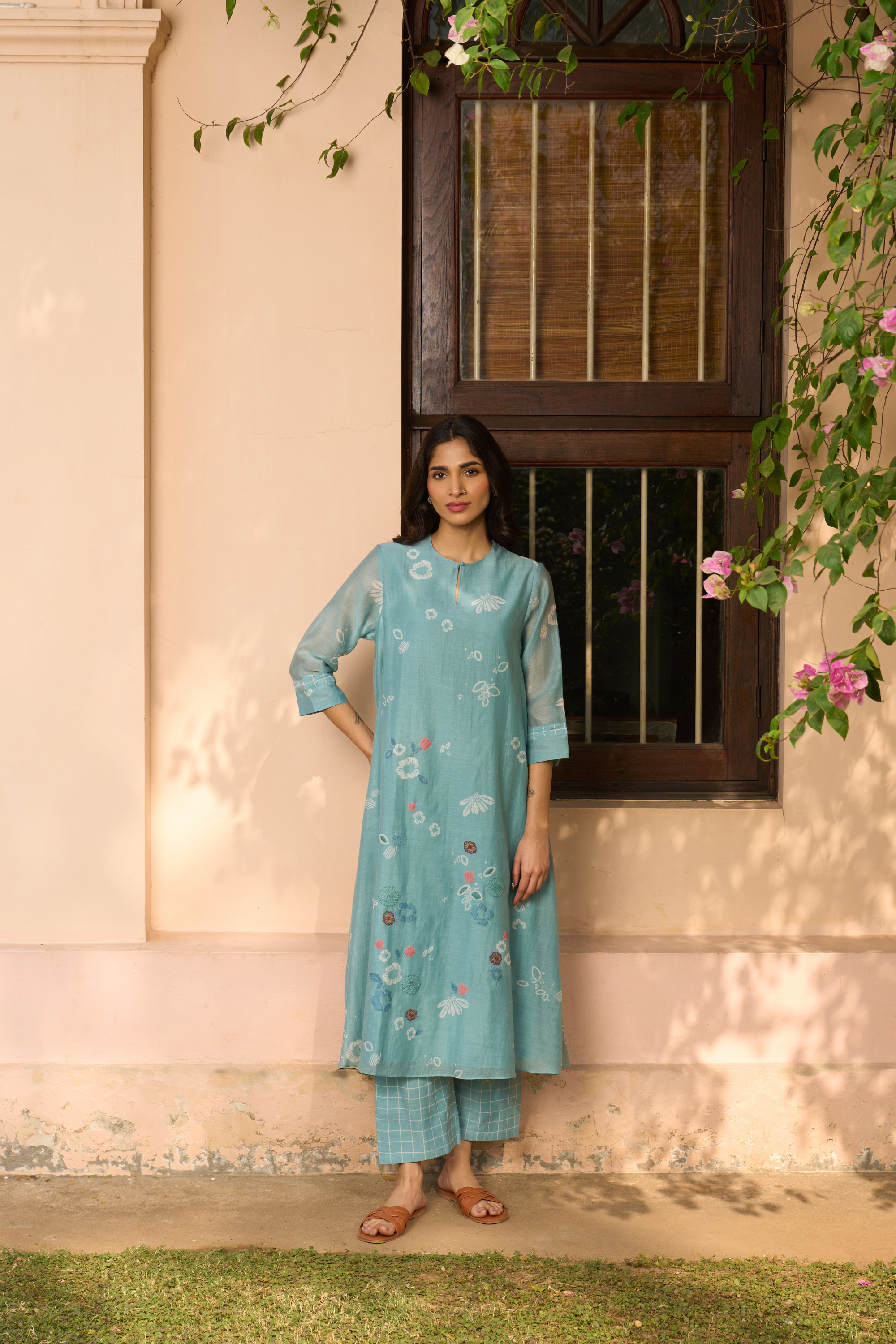 Powder Blue Floral Co-ord Set