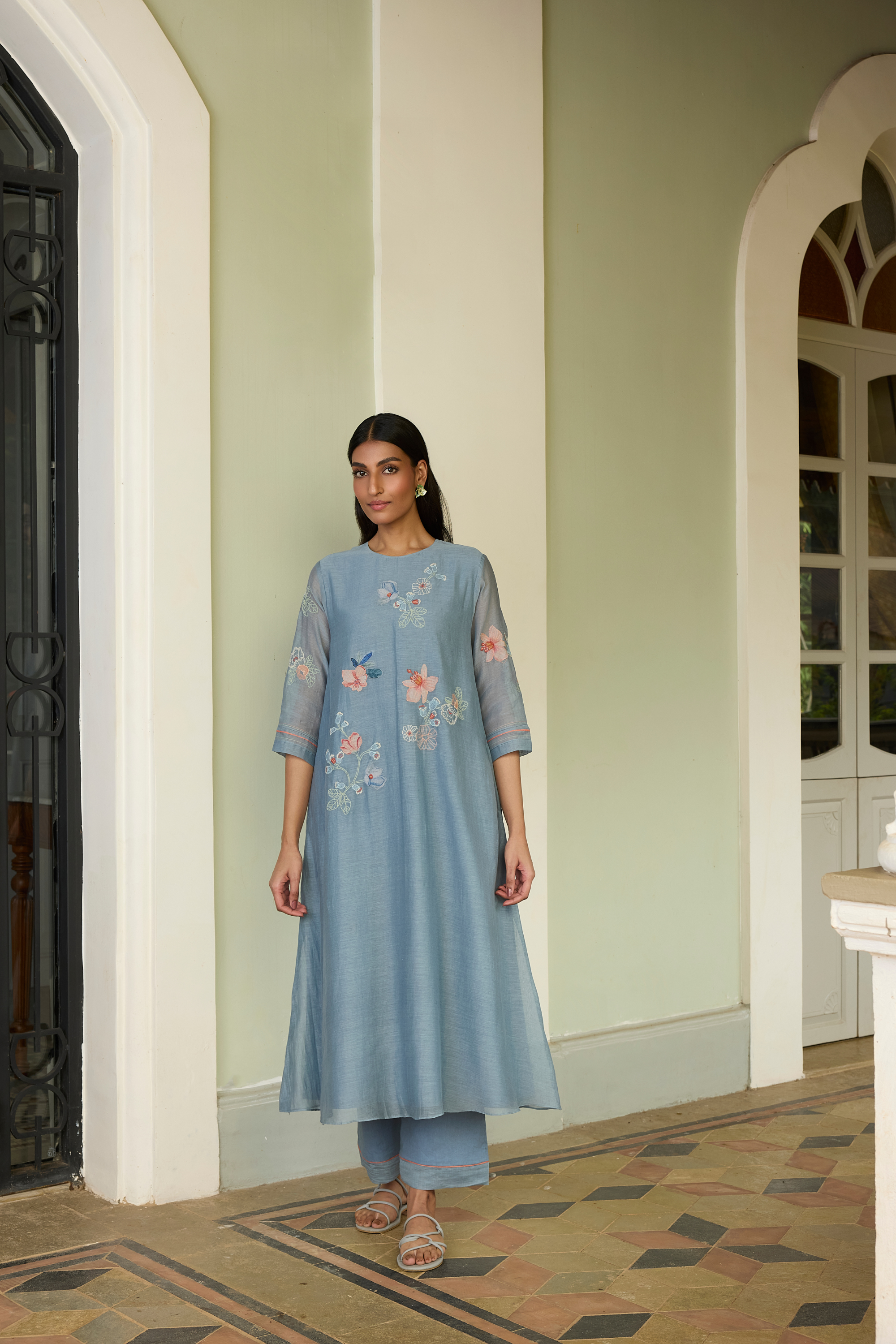 Mist Blue Applique Co-ord Set