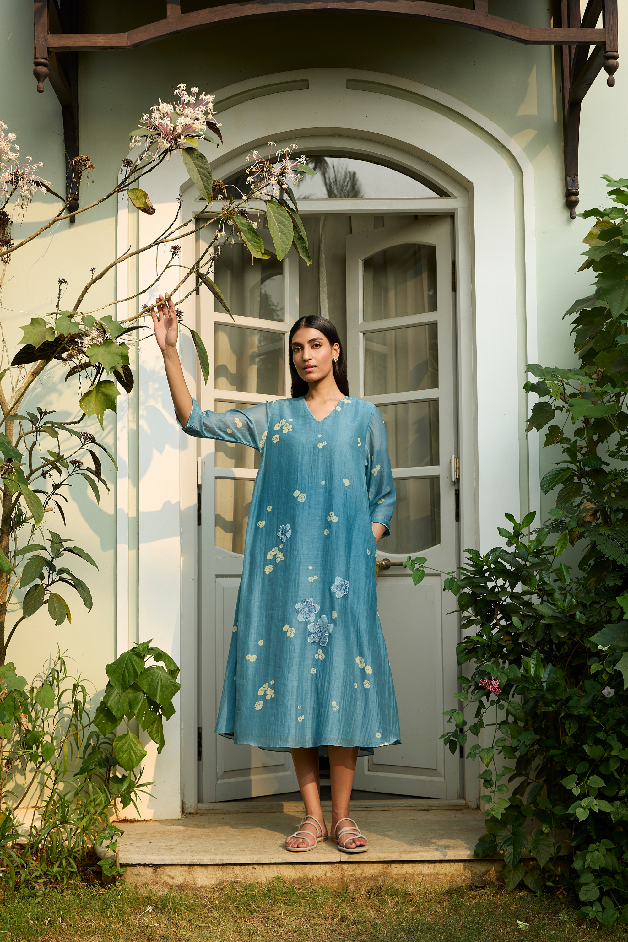 Ocean Blue Applique Dress