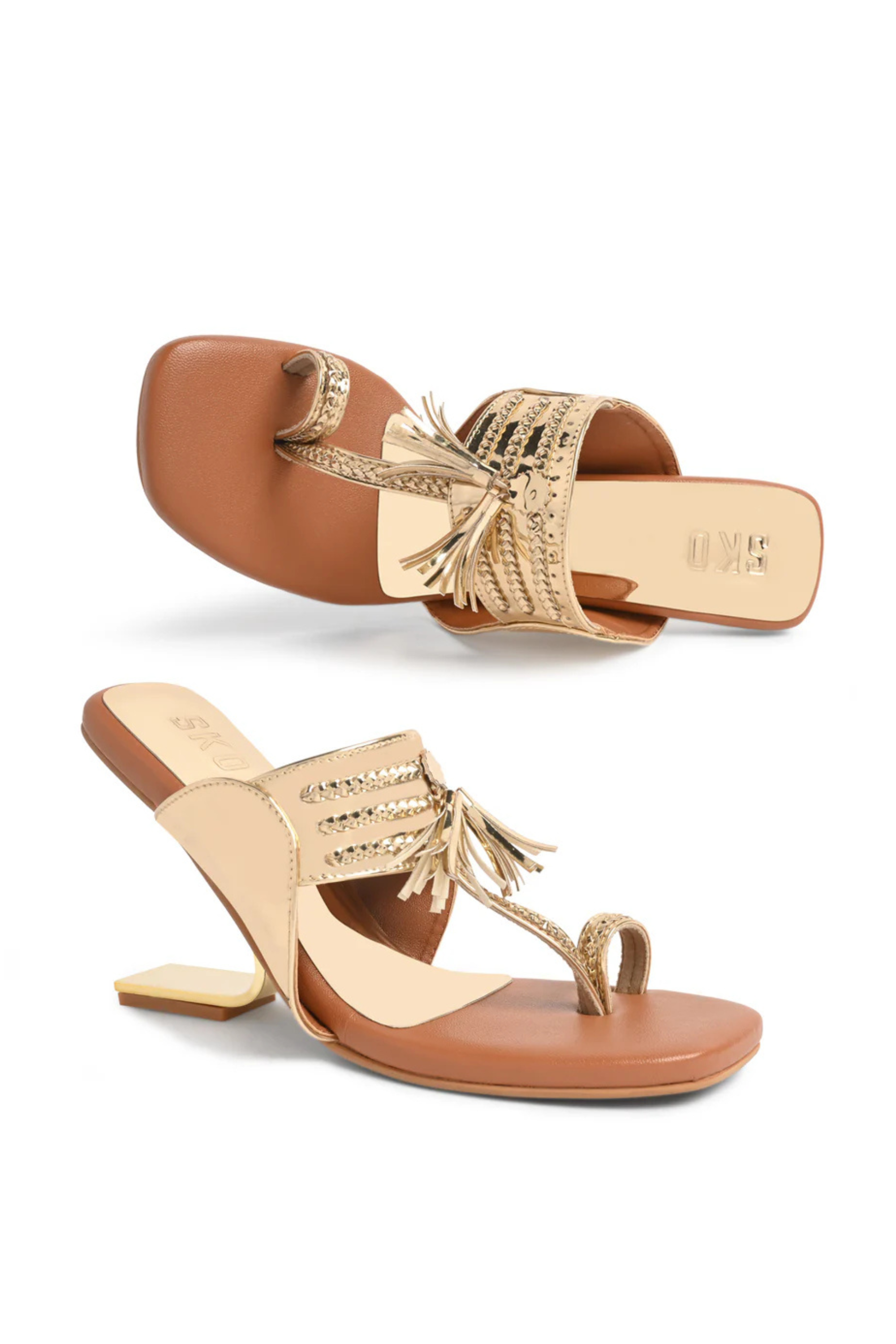 Kolhapuri In Fondi Gold Heel