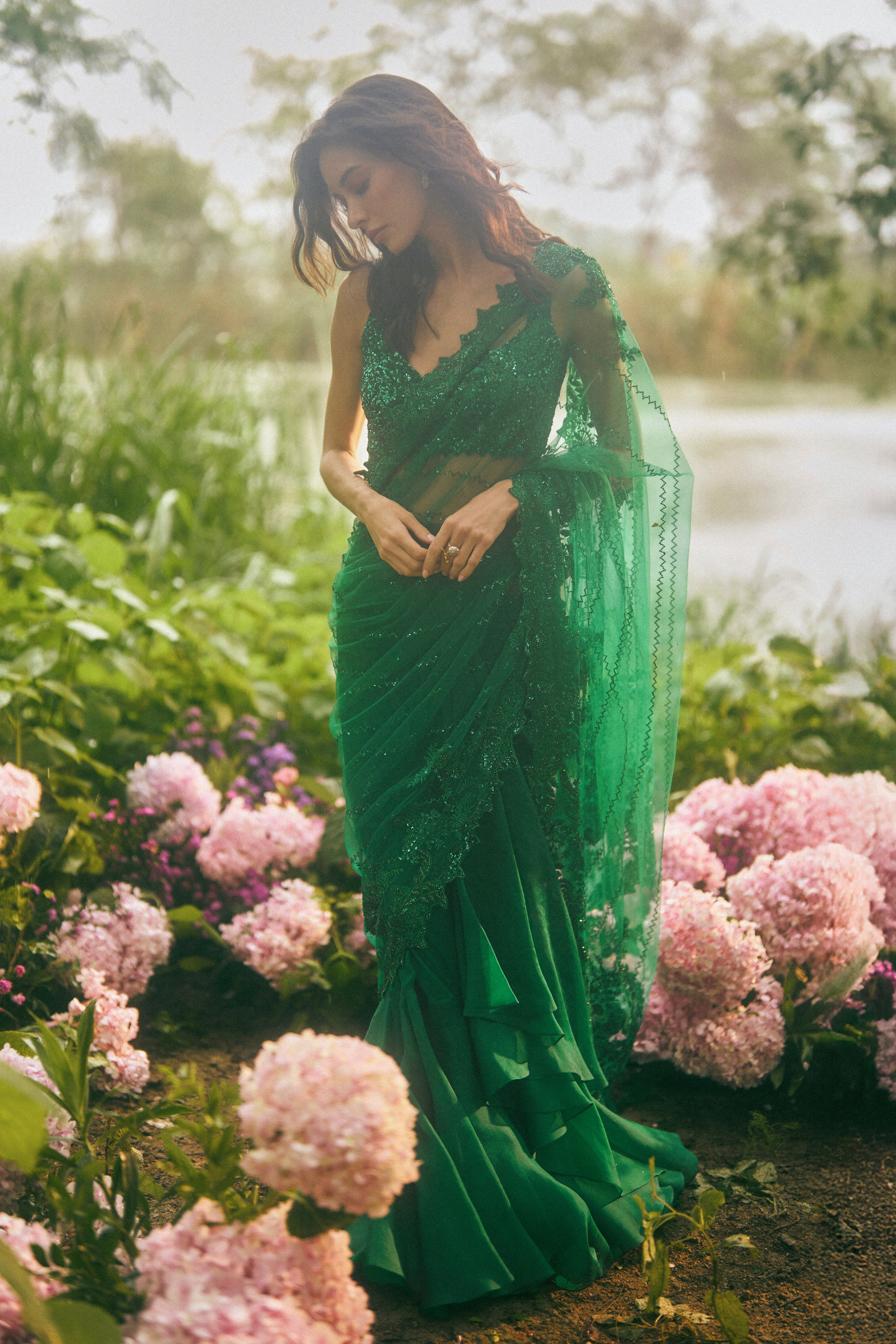 Athena Ruffle Saree Set