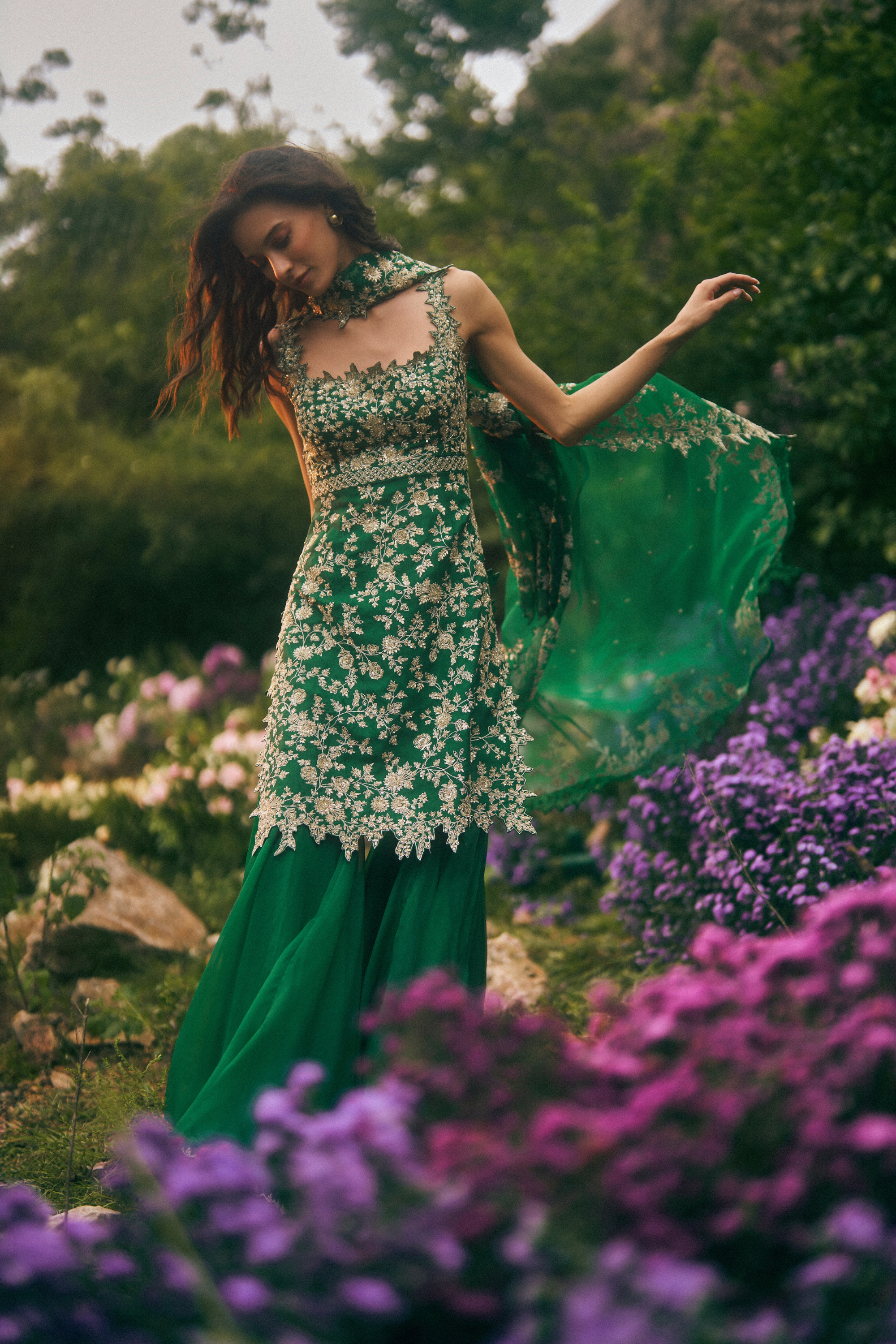 Heavy Aari Sharara Set