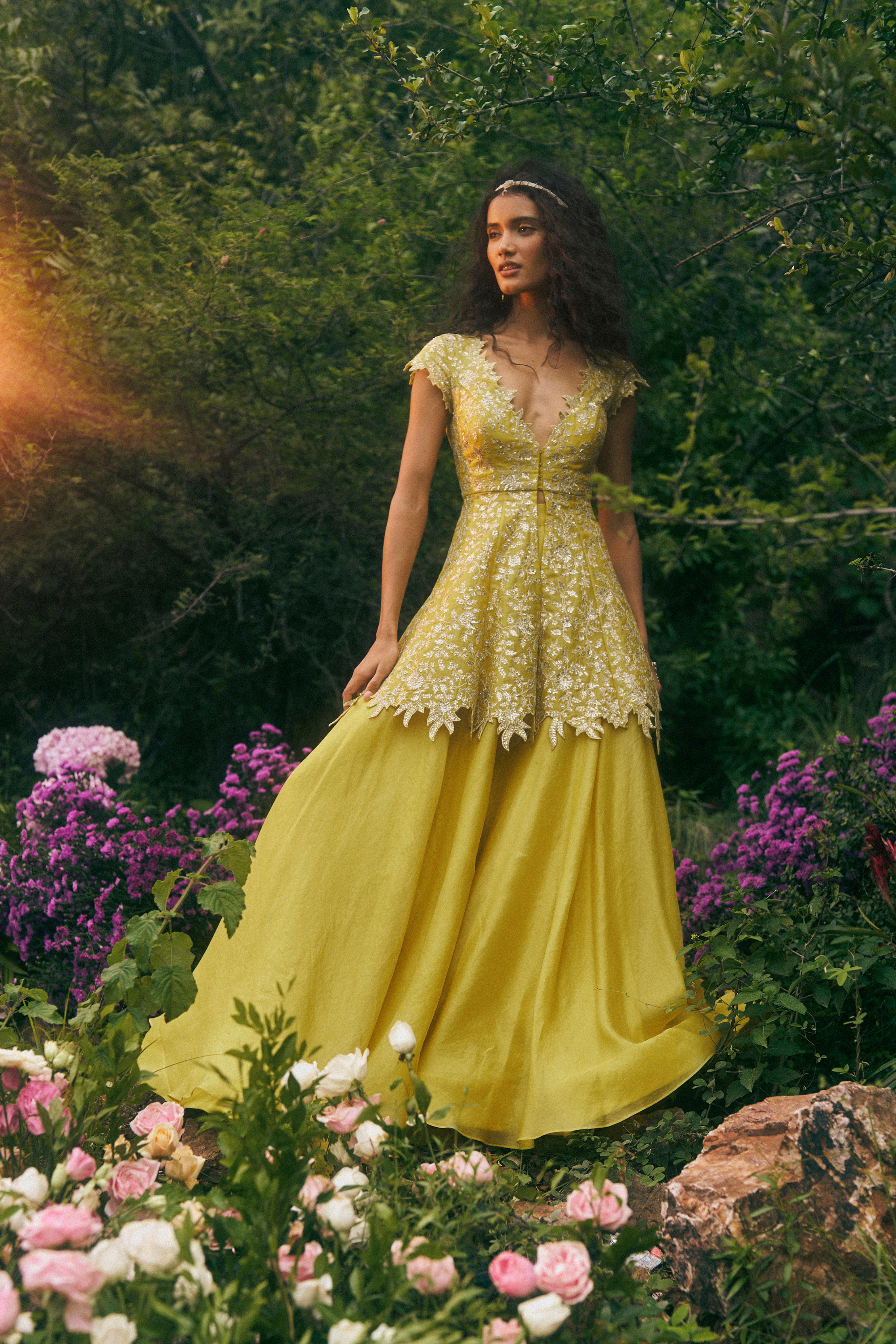 Zari Cutwork Peplum Set