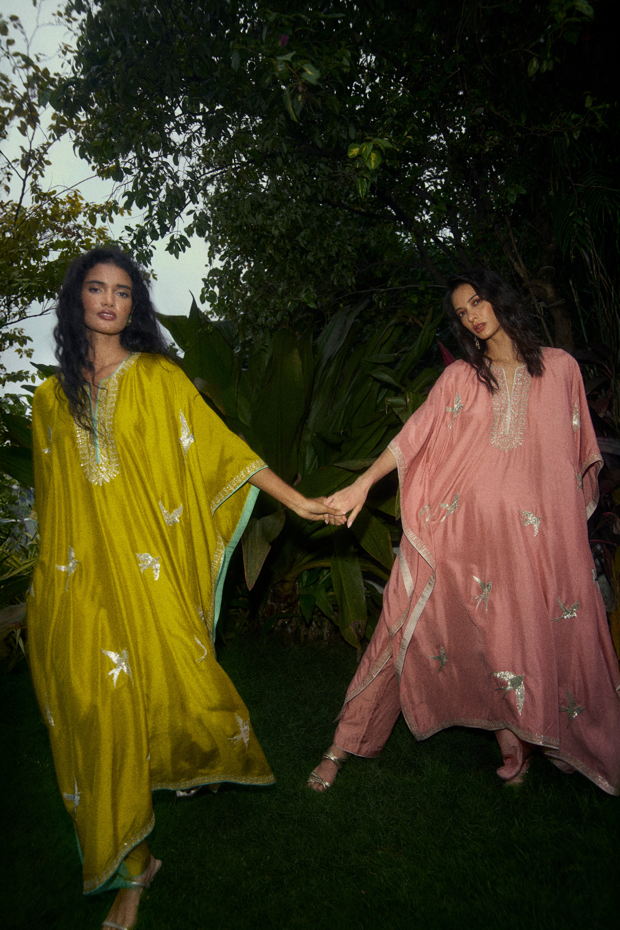 Bird Design Kaftan Set