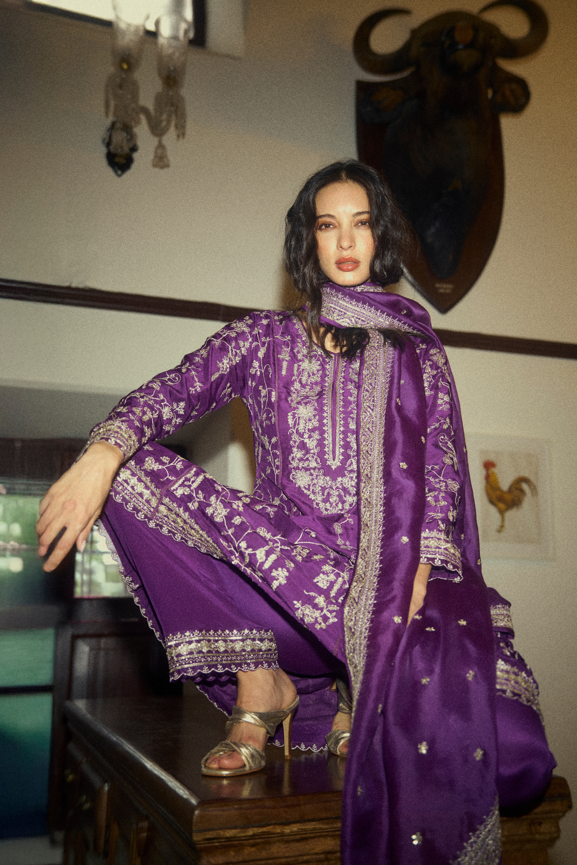 Aari Parrot A Line Kurta Set