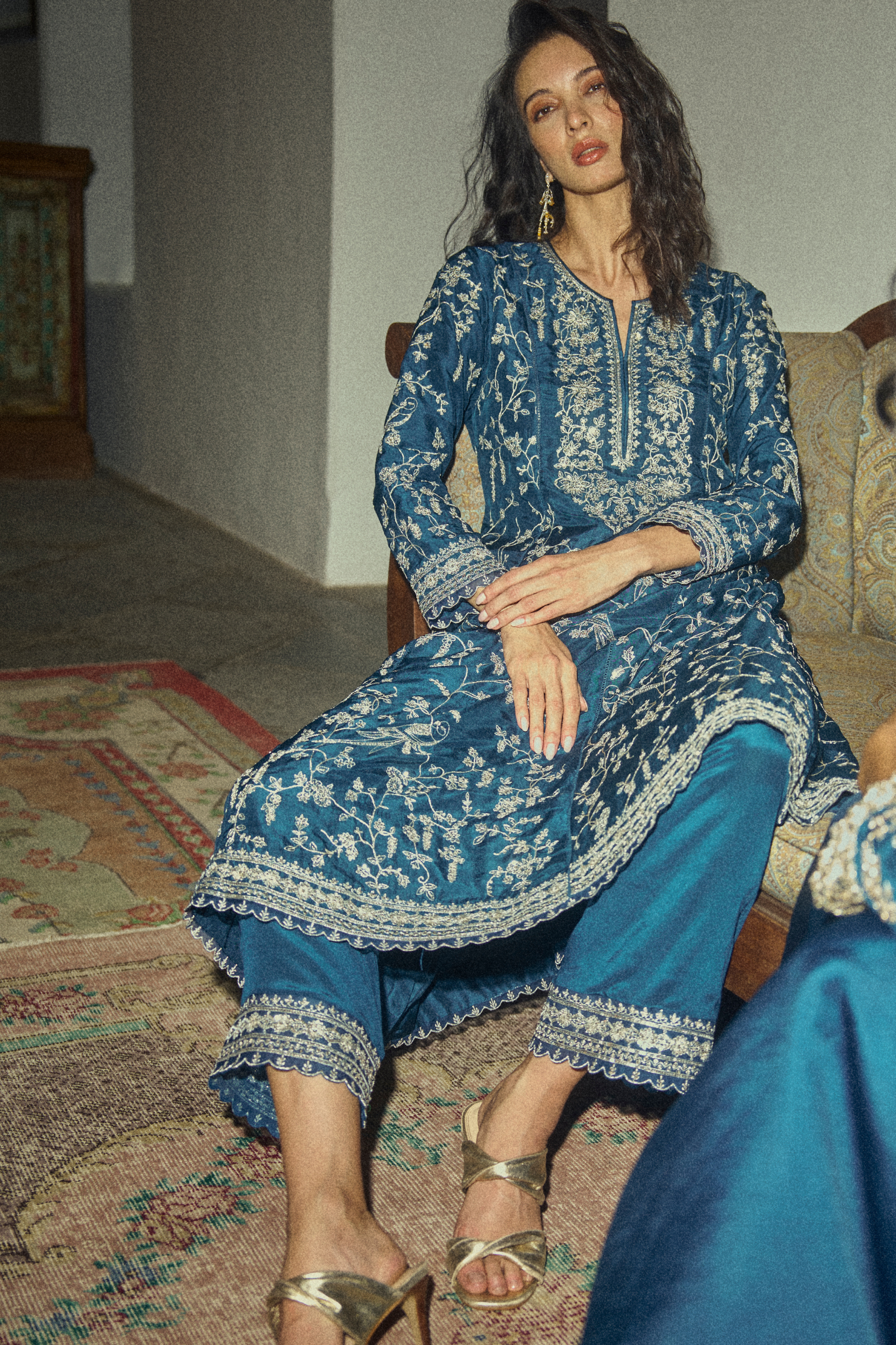 Aari Parrot A Line Kurta Set