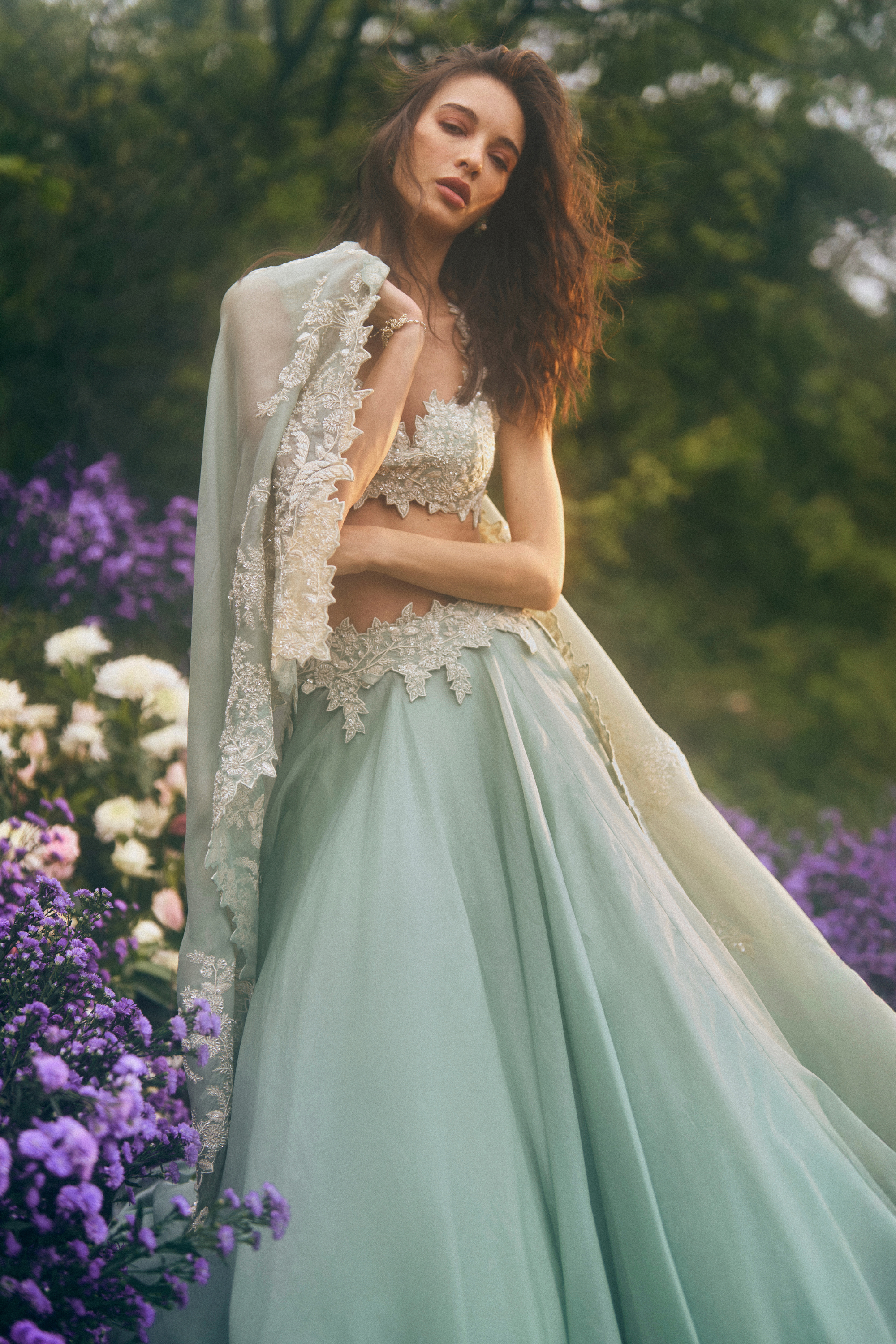 New Athena Cutwork Waist Belt Pico Skirt Set