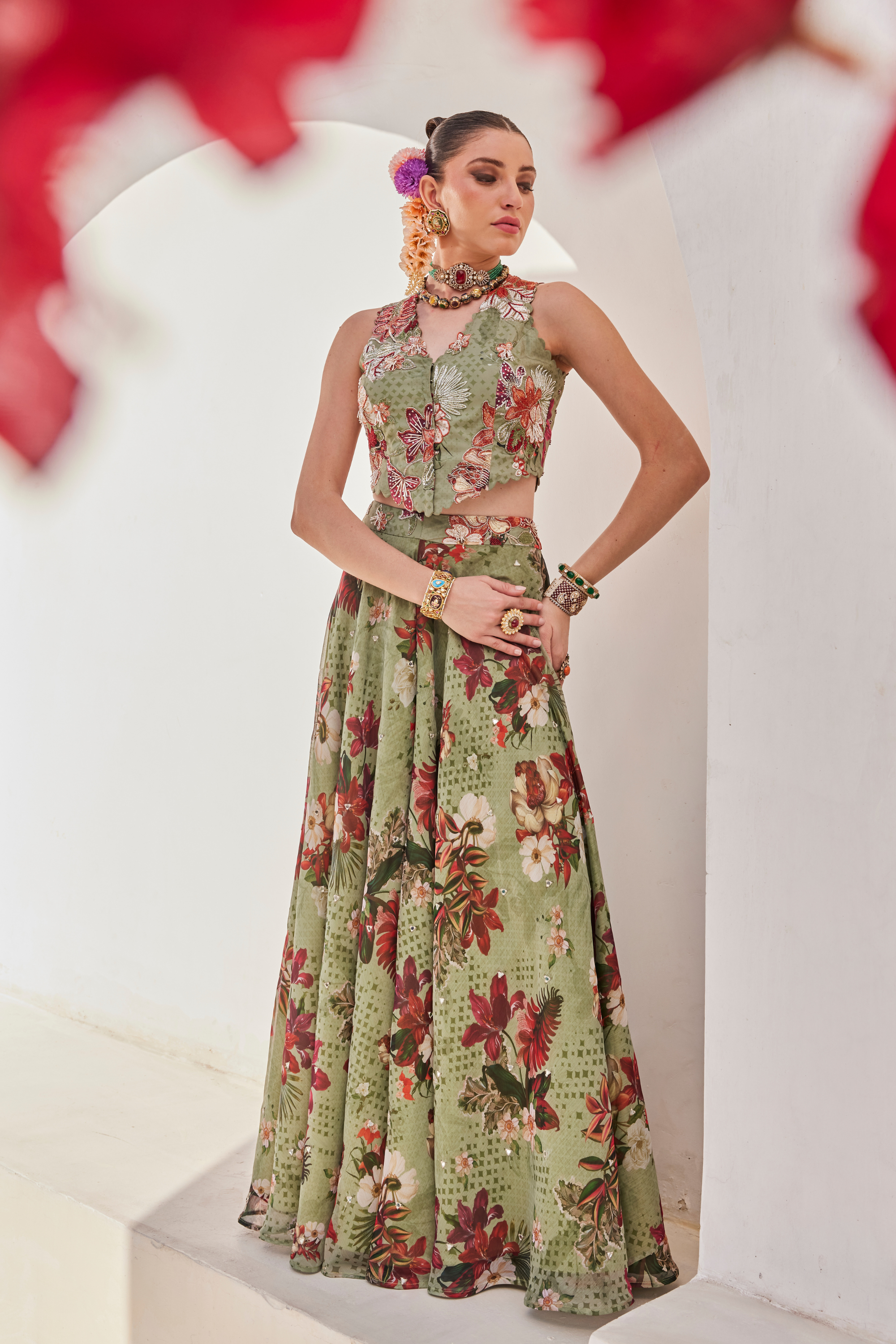 Sufi Pallazos Jacket Set