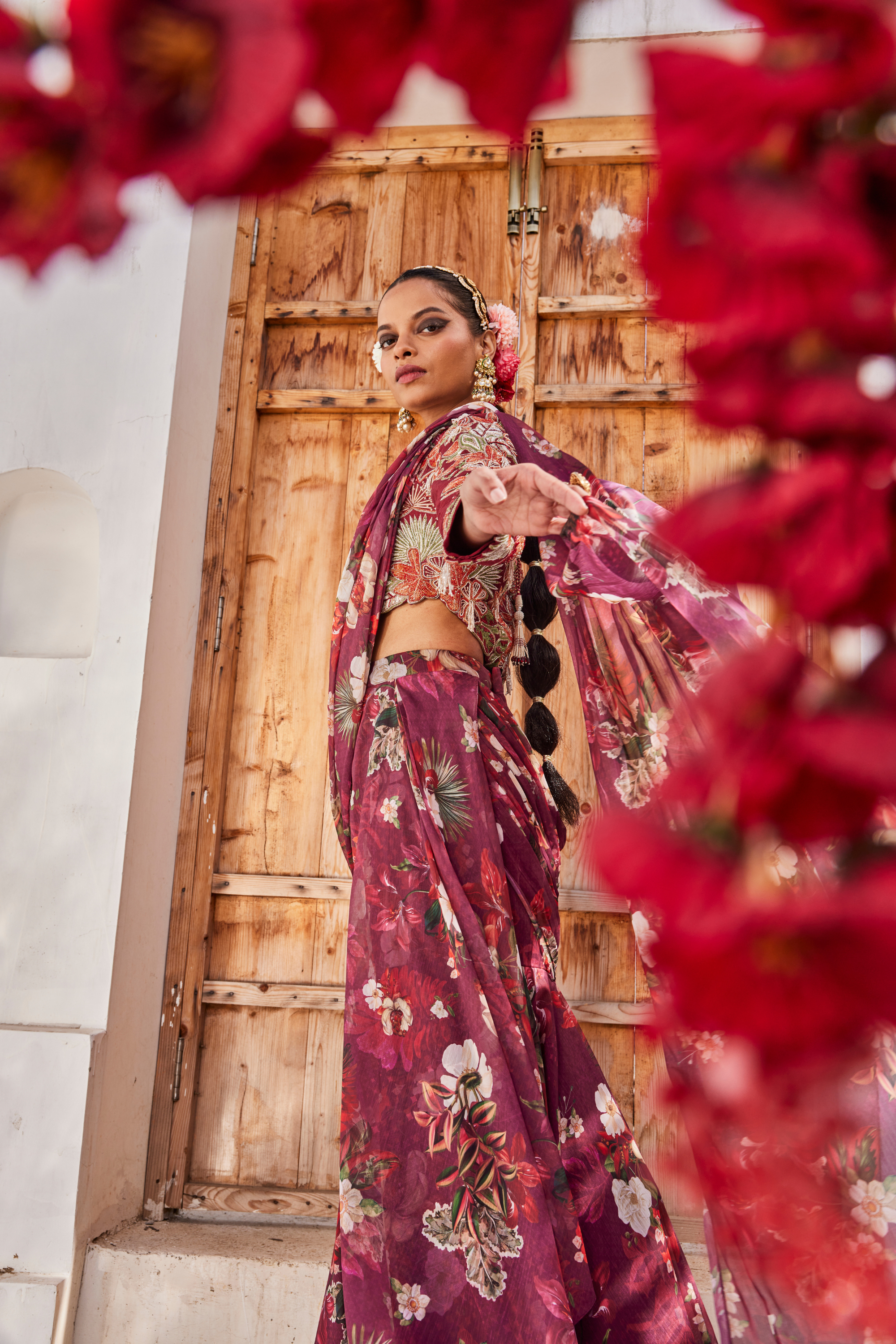 Zehra Drape Saree Set