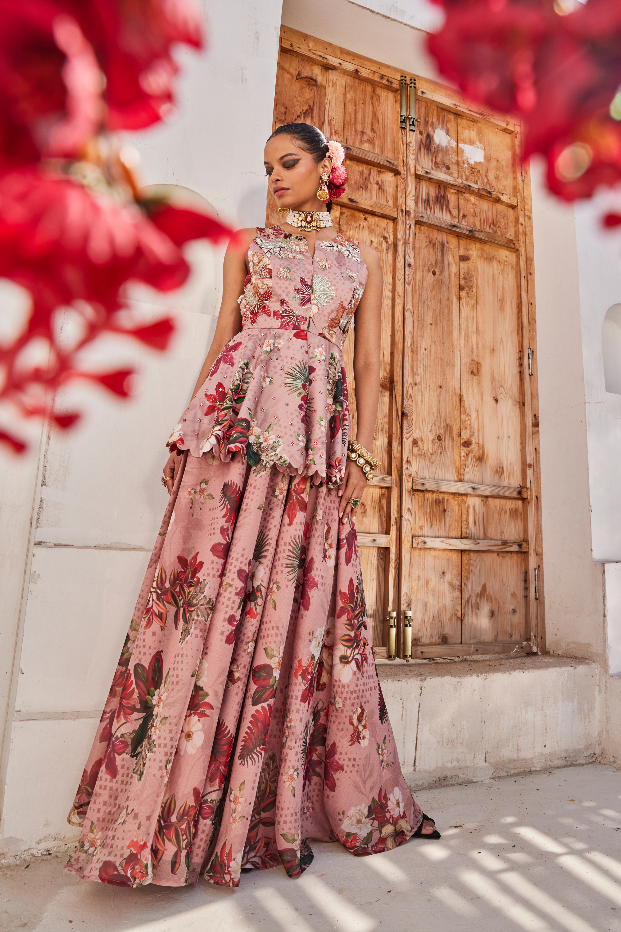 Saanjh Peplum Pallazos Set