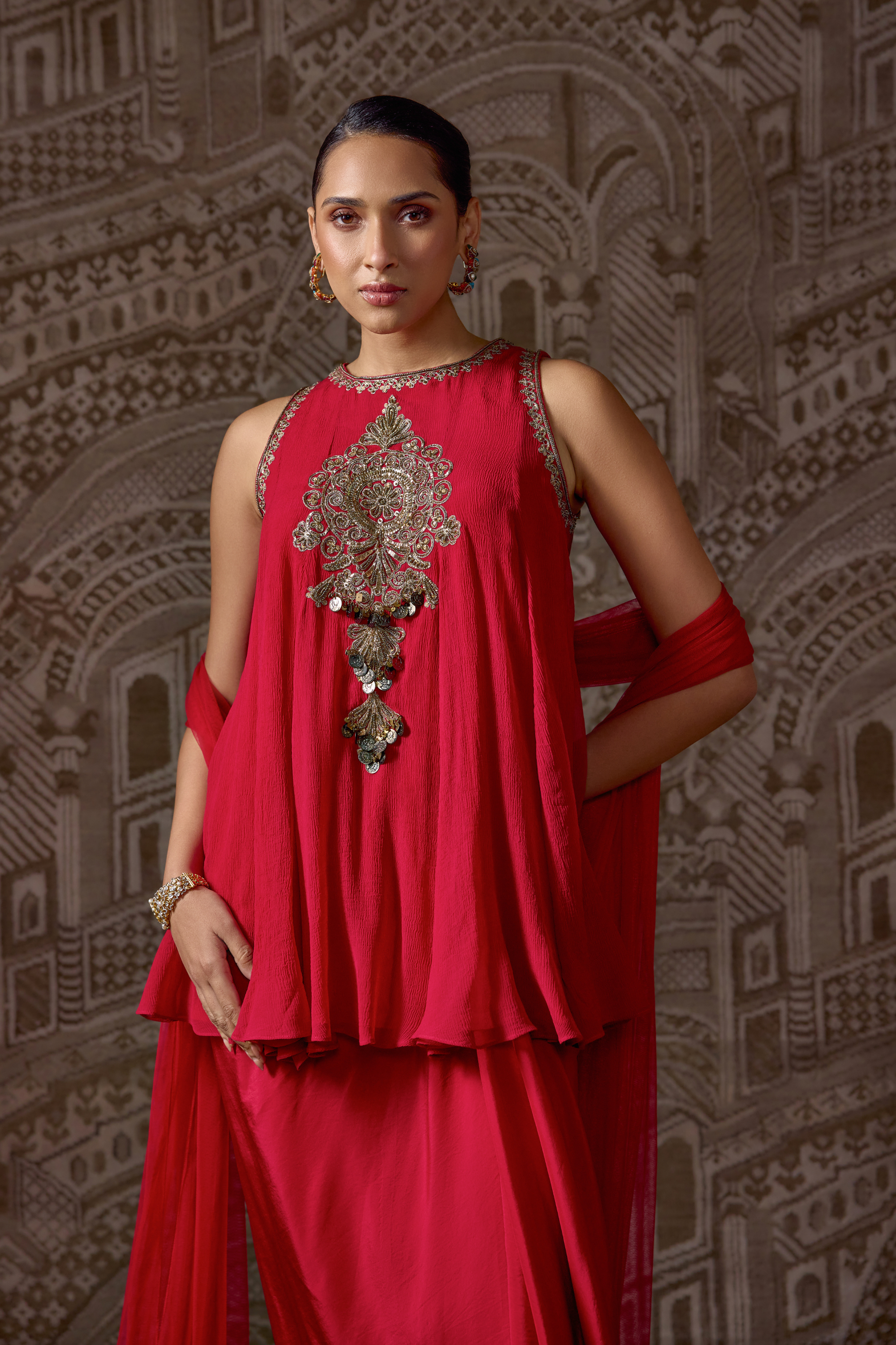 The Crest Kurti Skirt Set