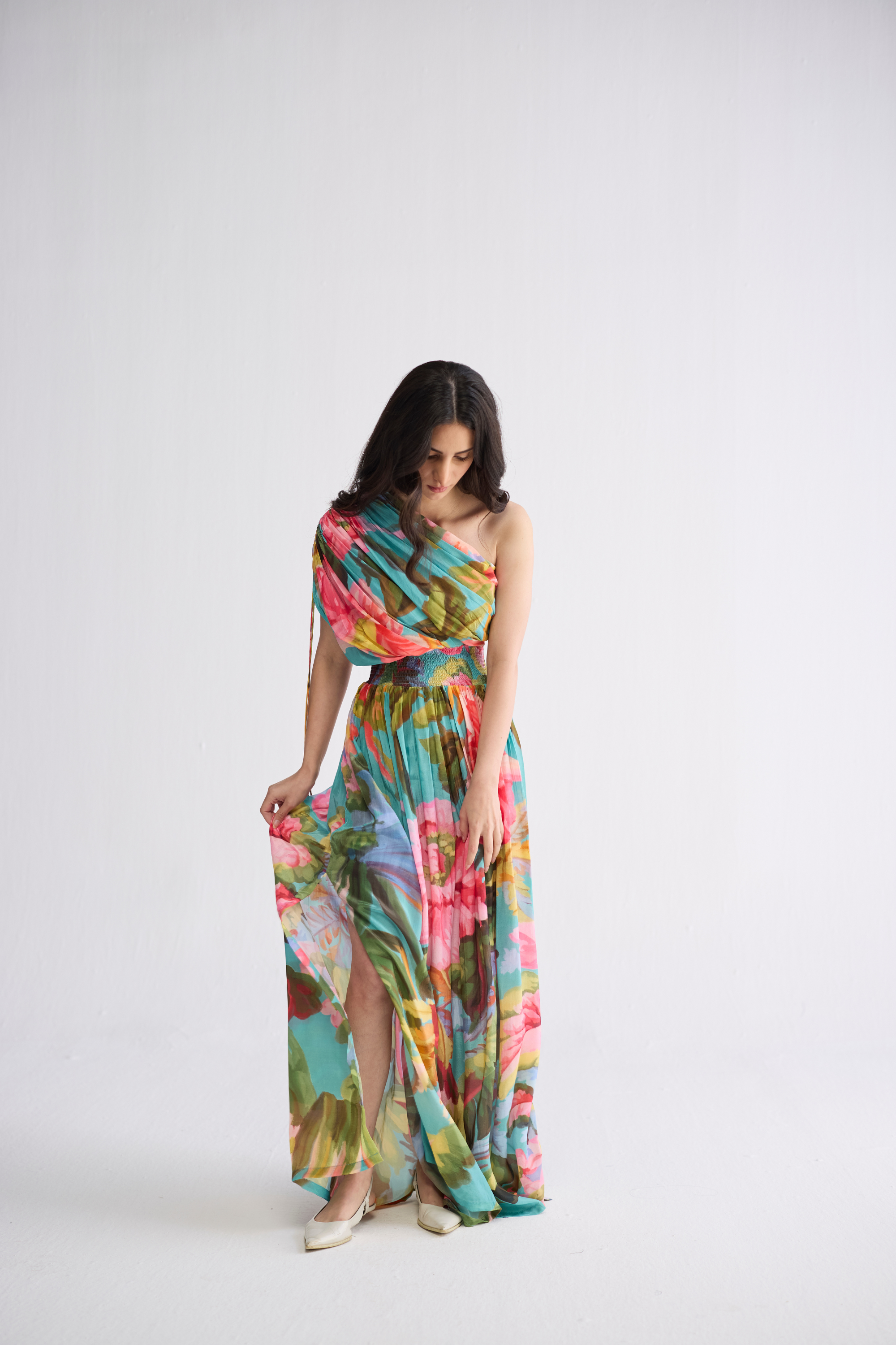 Campari One Shoulder Dress