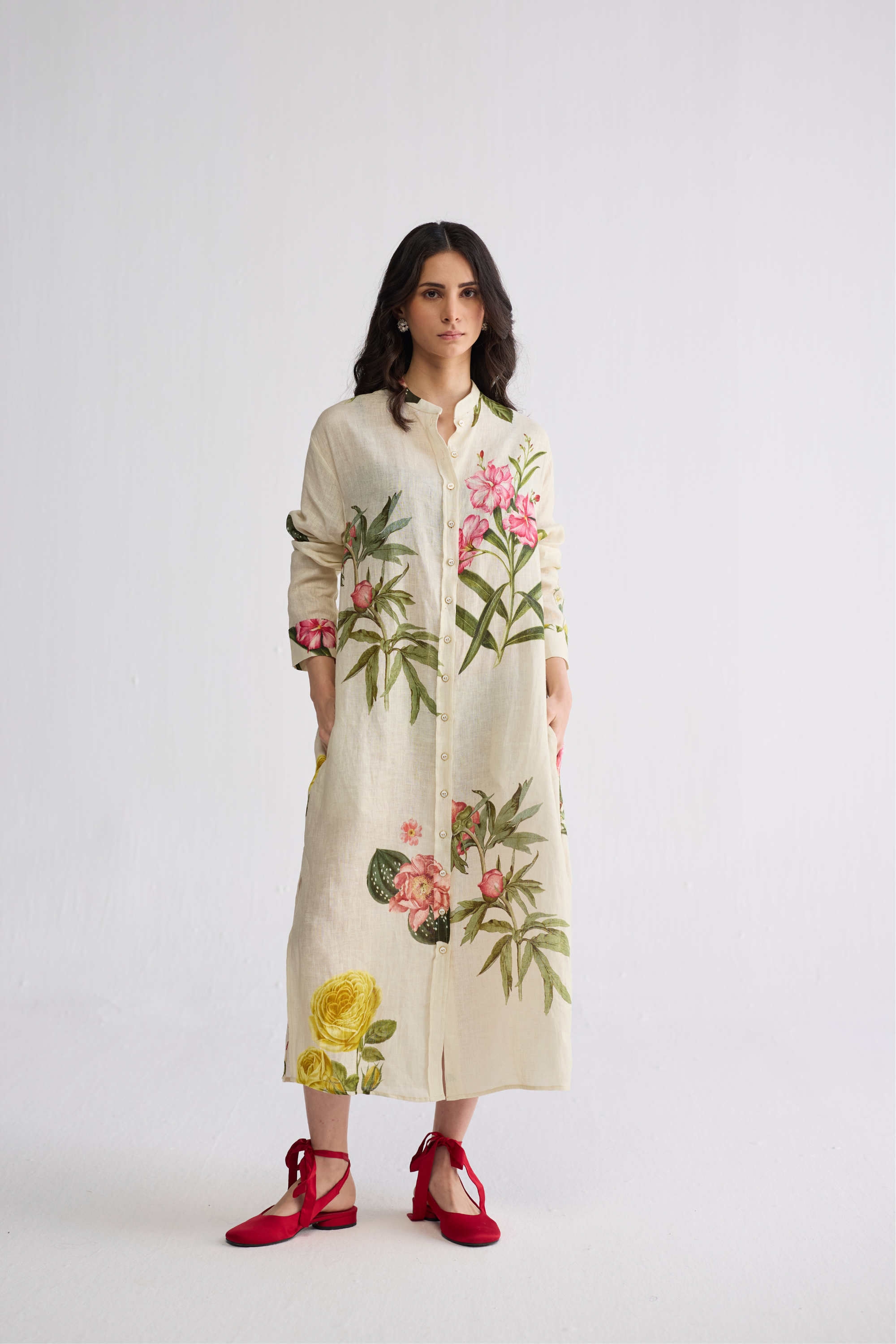 Primavera Linen Shirt Dress