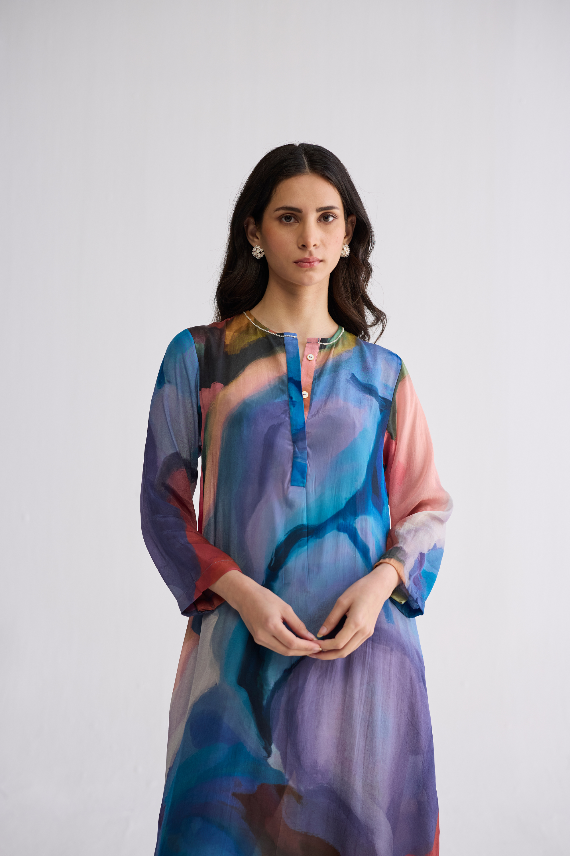 Rainbow Garden Long Kurta Set