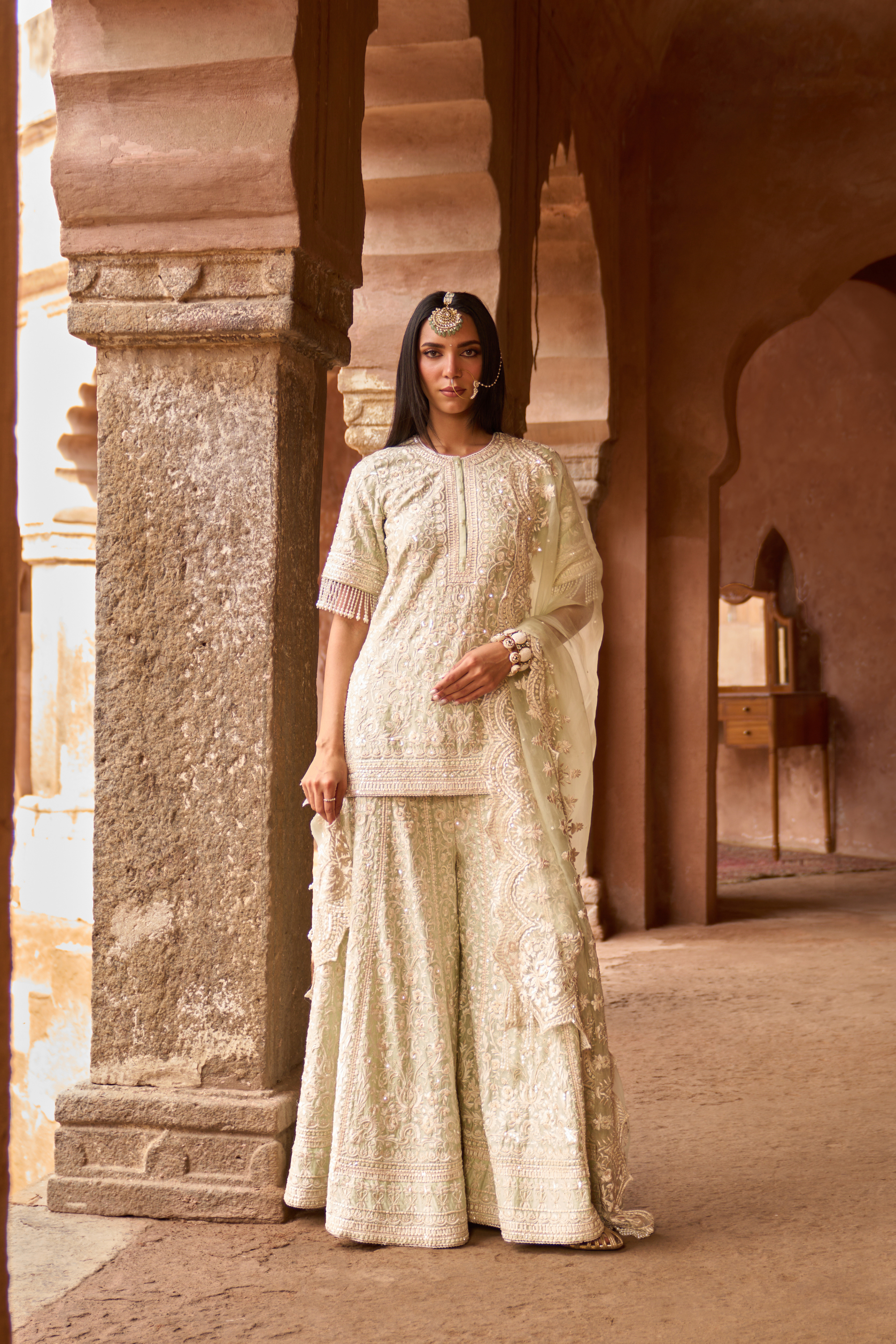 Heer - Mint Green Short Kurta Set