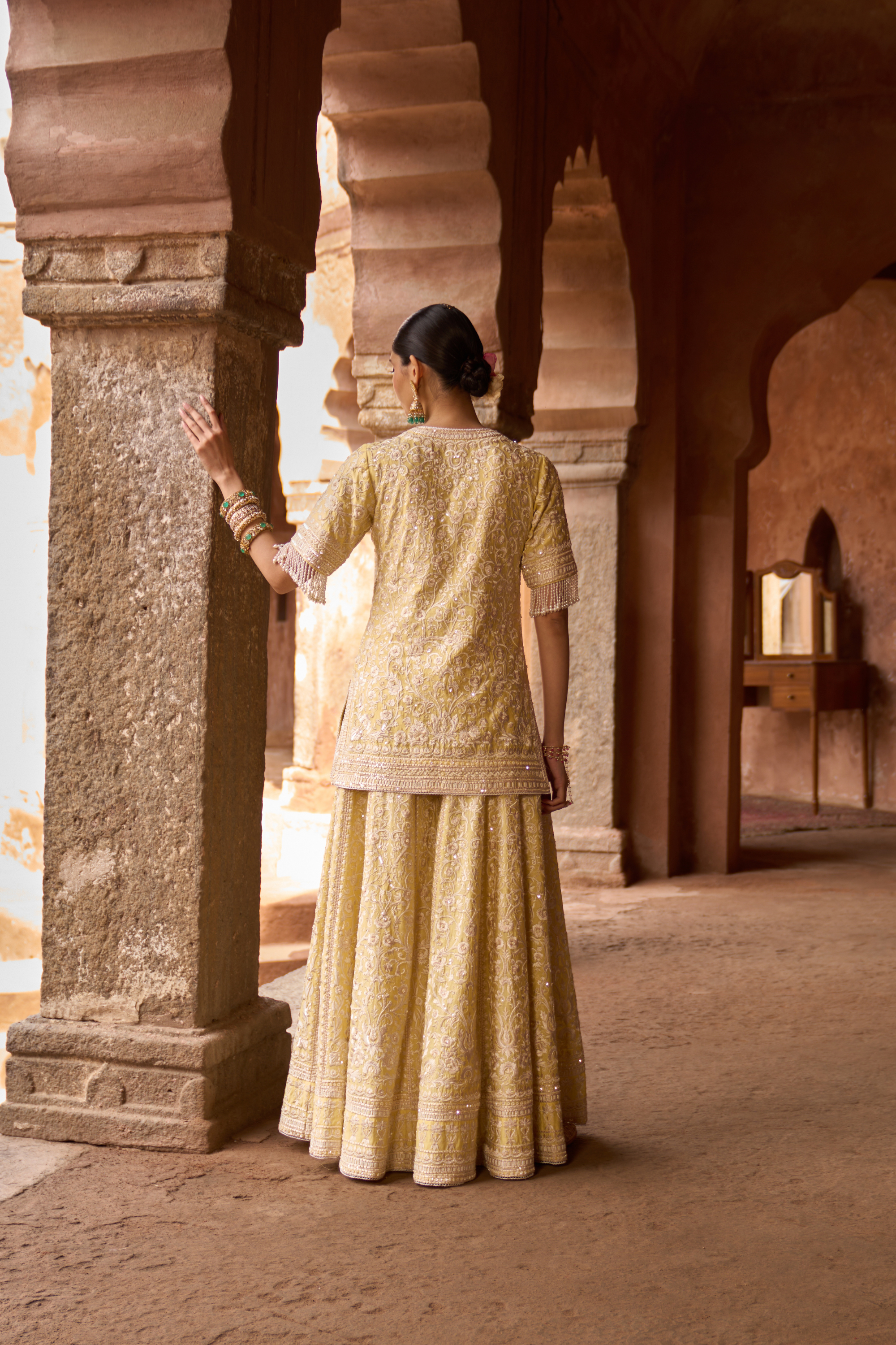 Heer - Lemon Yellow Short Kurta Set