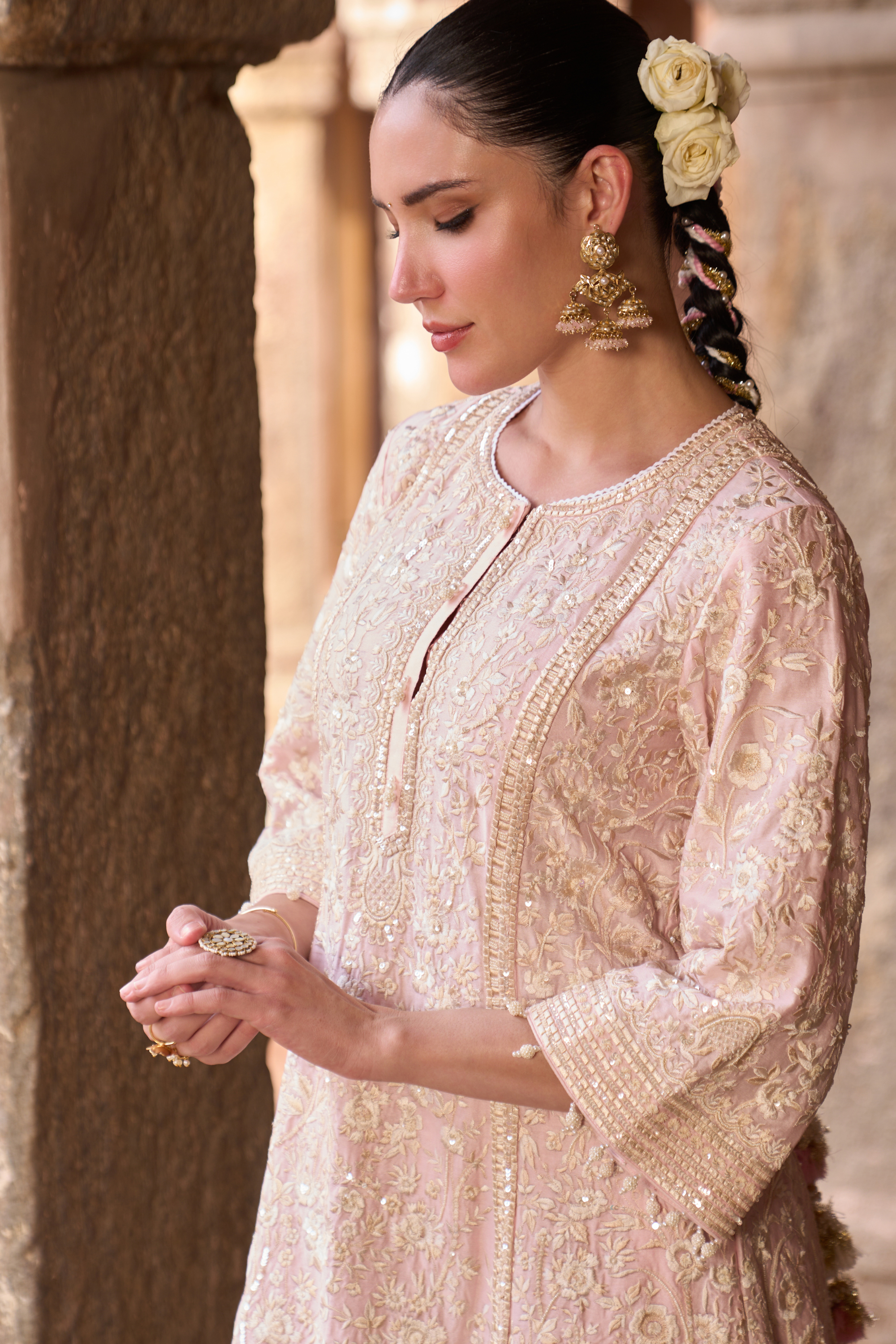 Saboor - Pink Short A-line Kurta Set