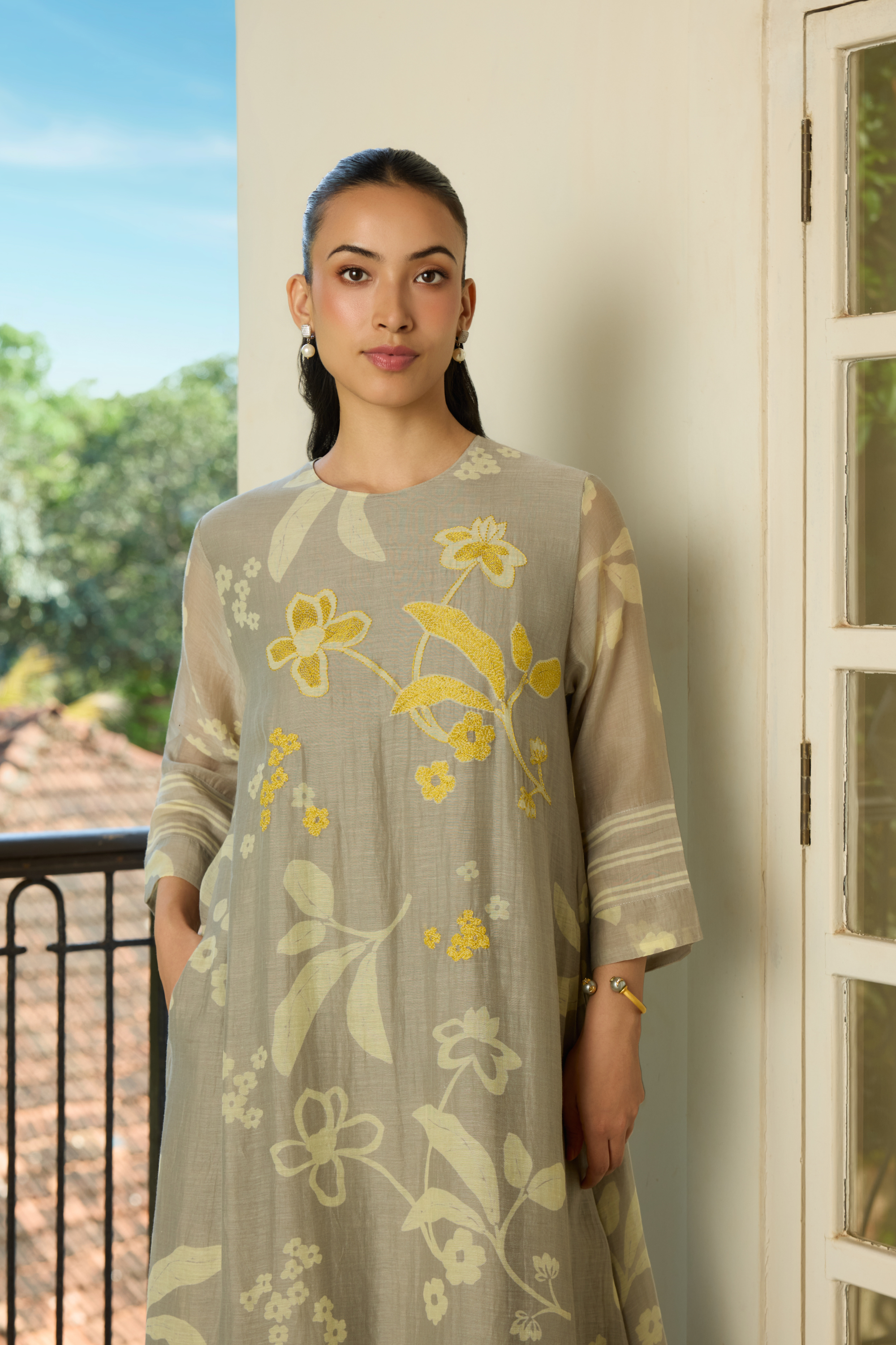 Slate Applique Kurta Set