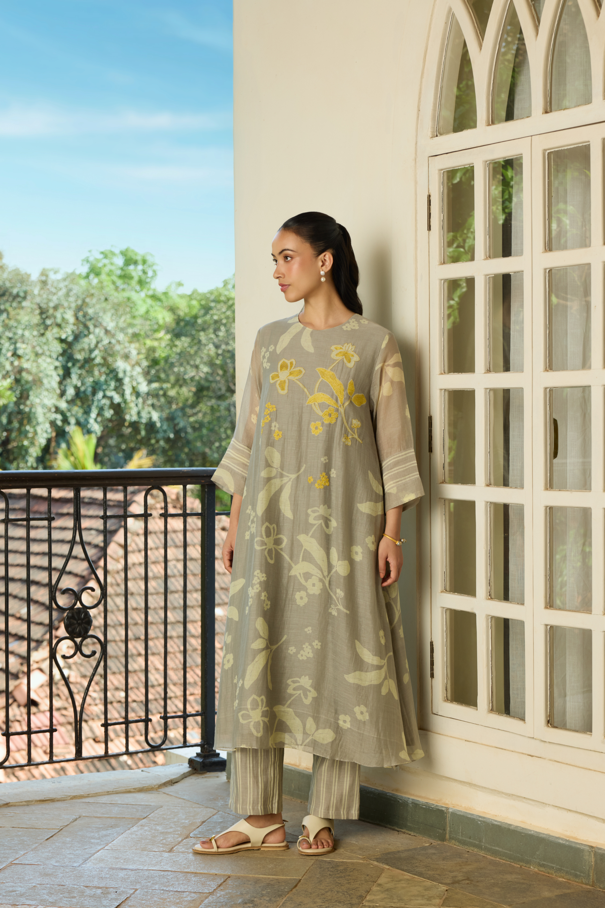 Slate Applique Kurta Set
