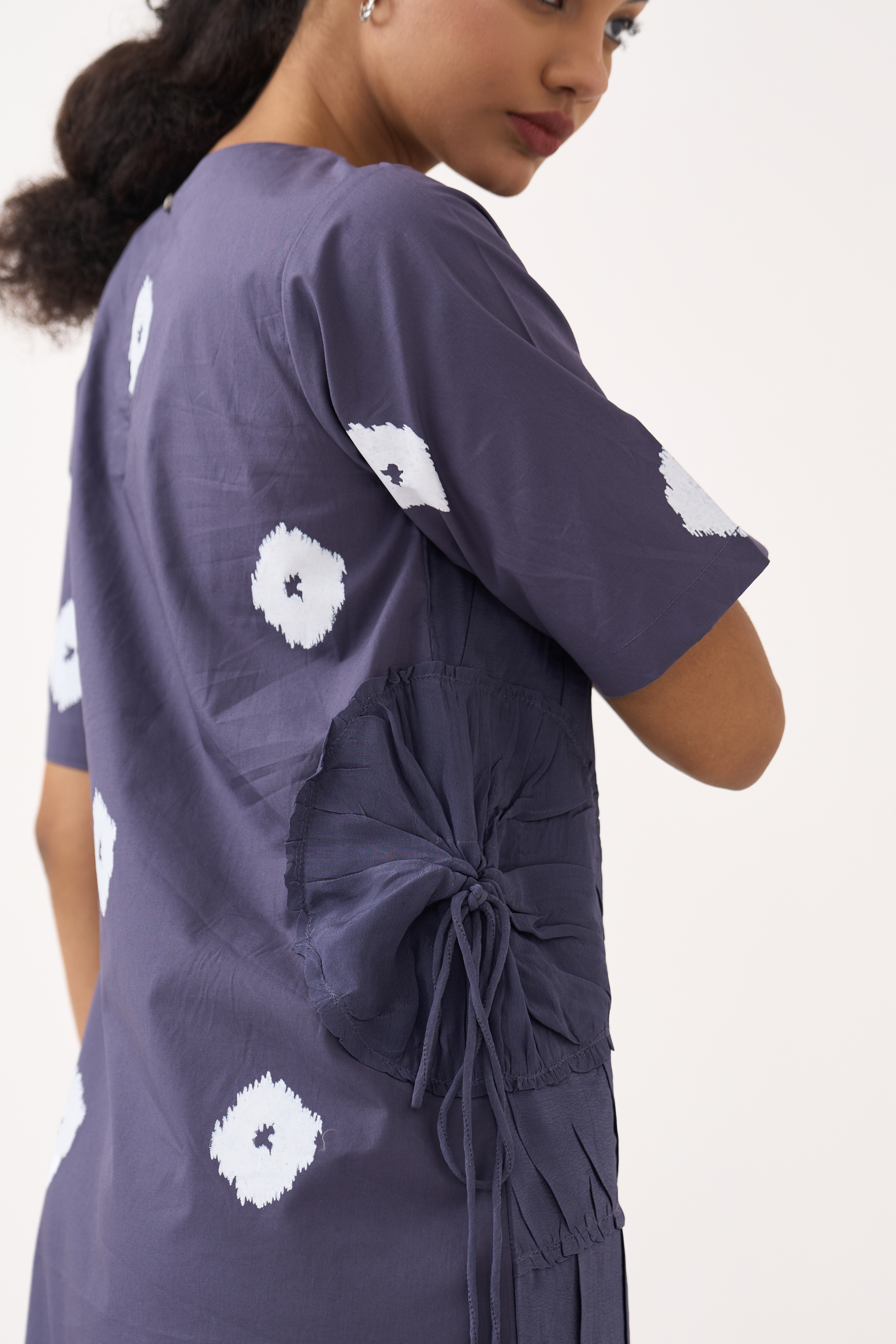 Block Print Multi Drawstring Dress