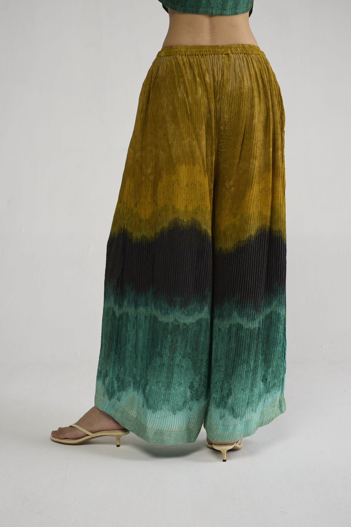 Uri Pintucks Flared Pants