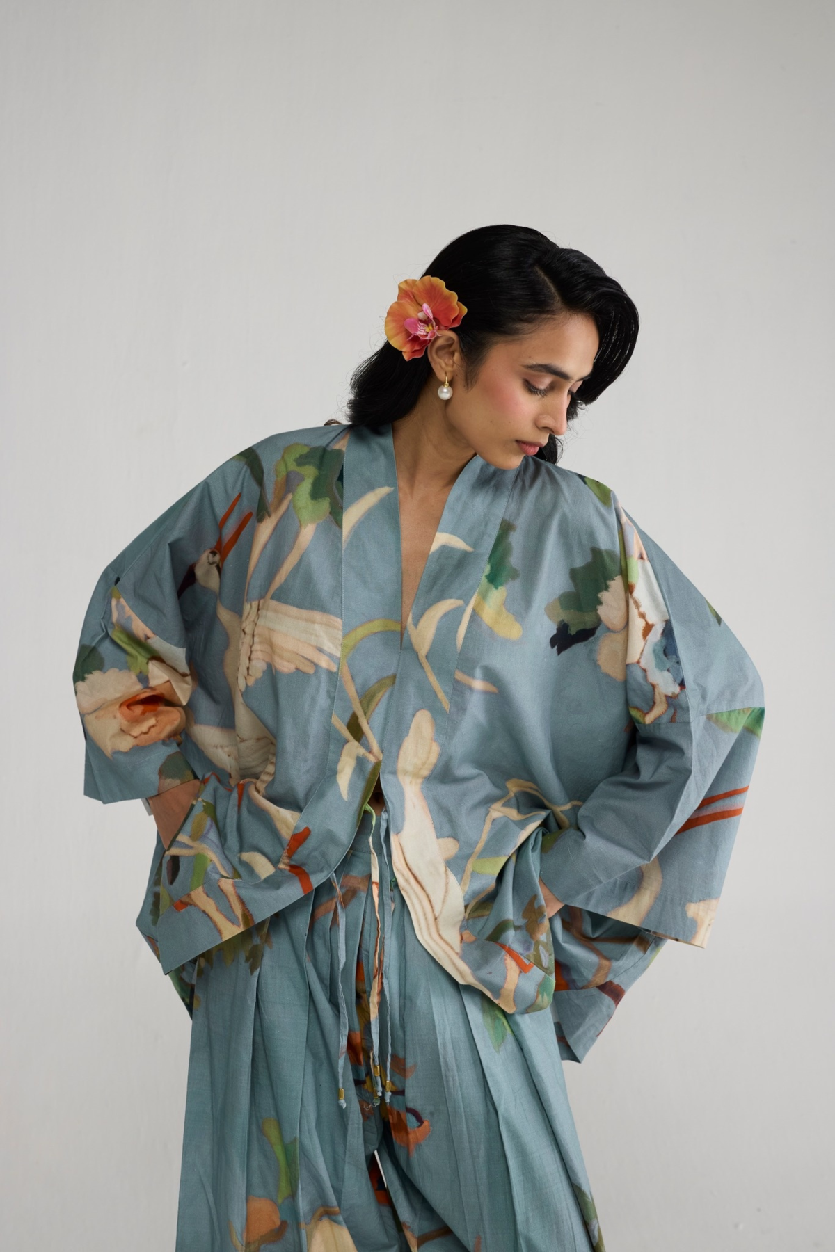 Asagao Kimono Kurta & Pants Set