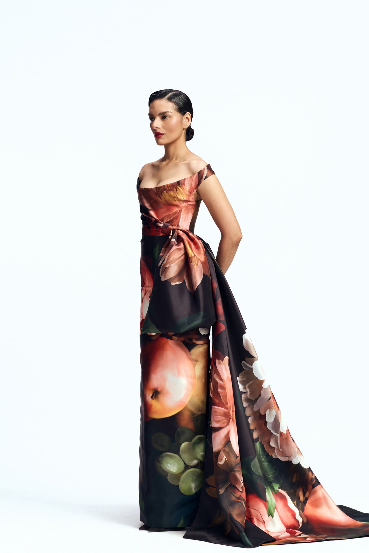 Draped Column Gown