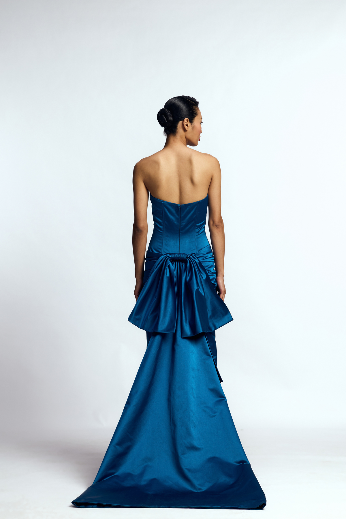 Structured Draped Column Gown