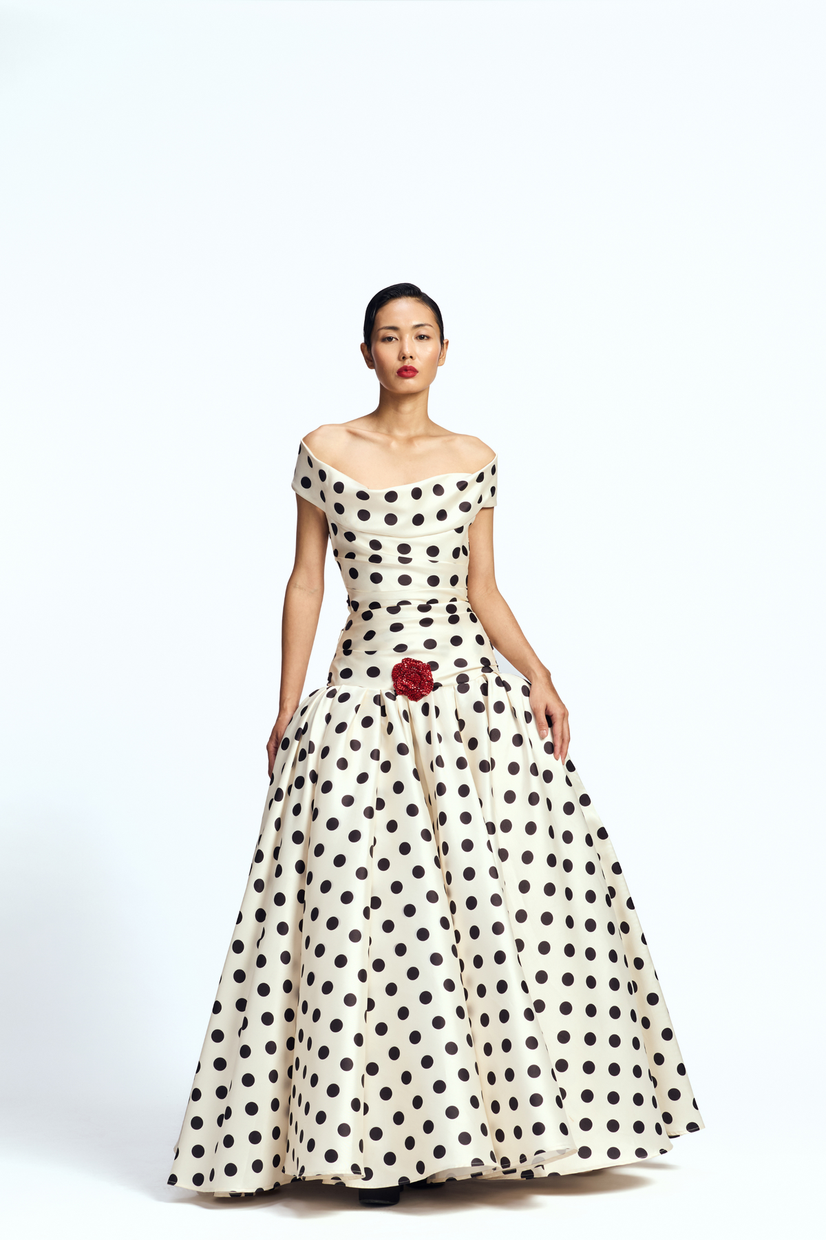 Off Shoulder Drop-waisted Gown