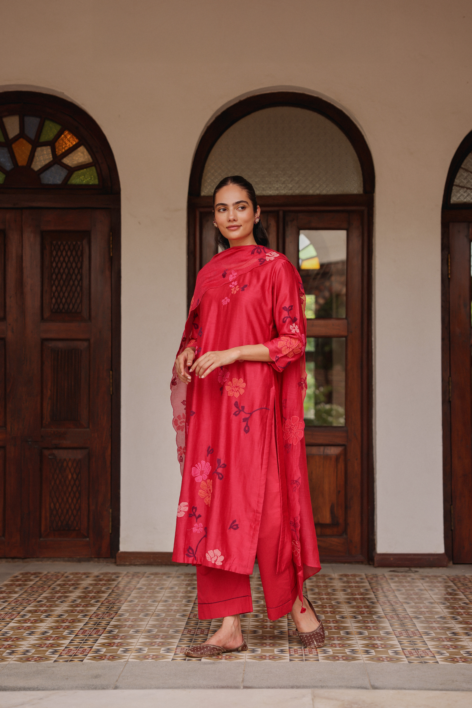 Rosewood Applique Kurta Set