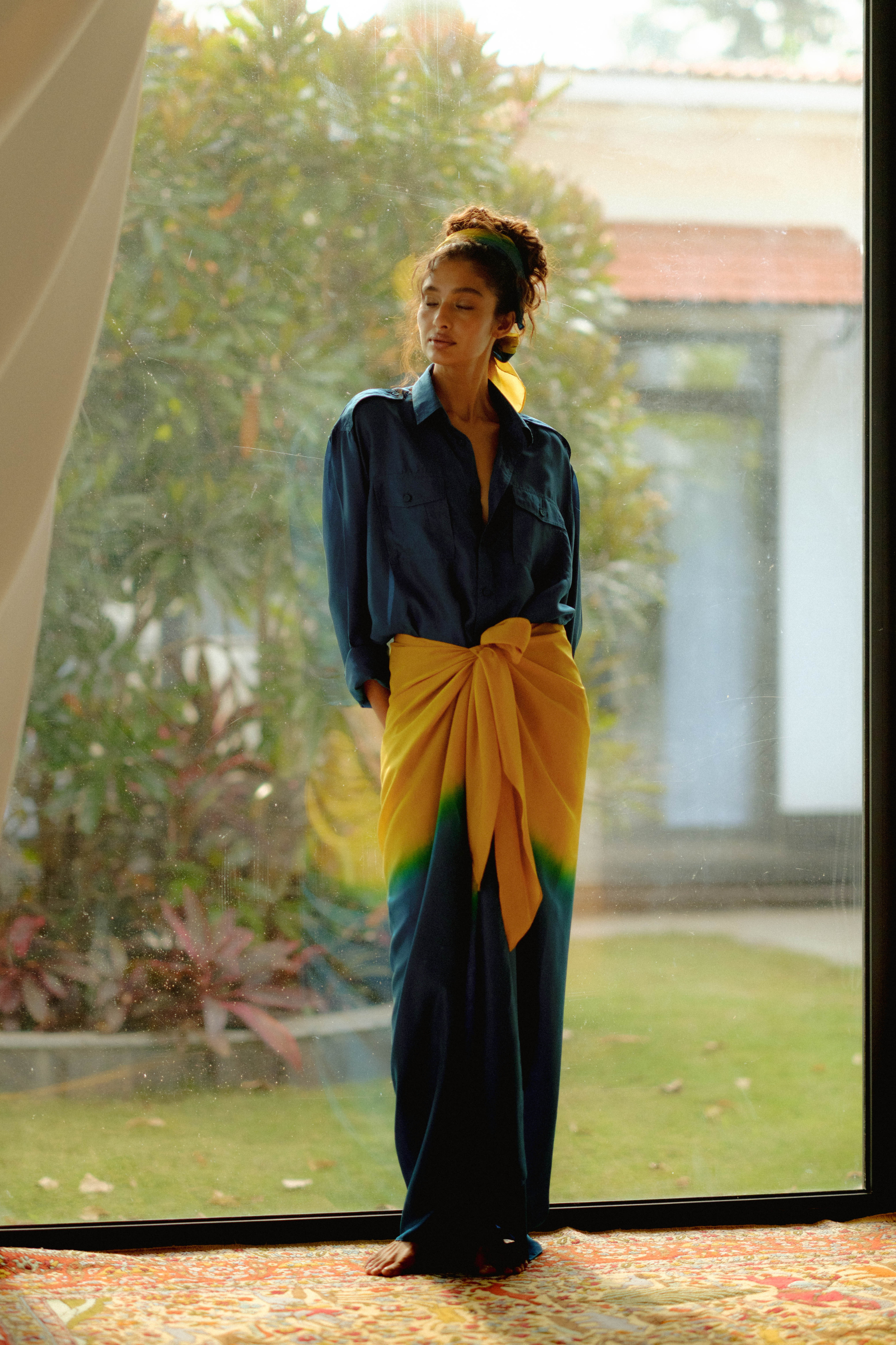 Lina Ombre Silk Sarong Set