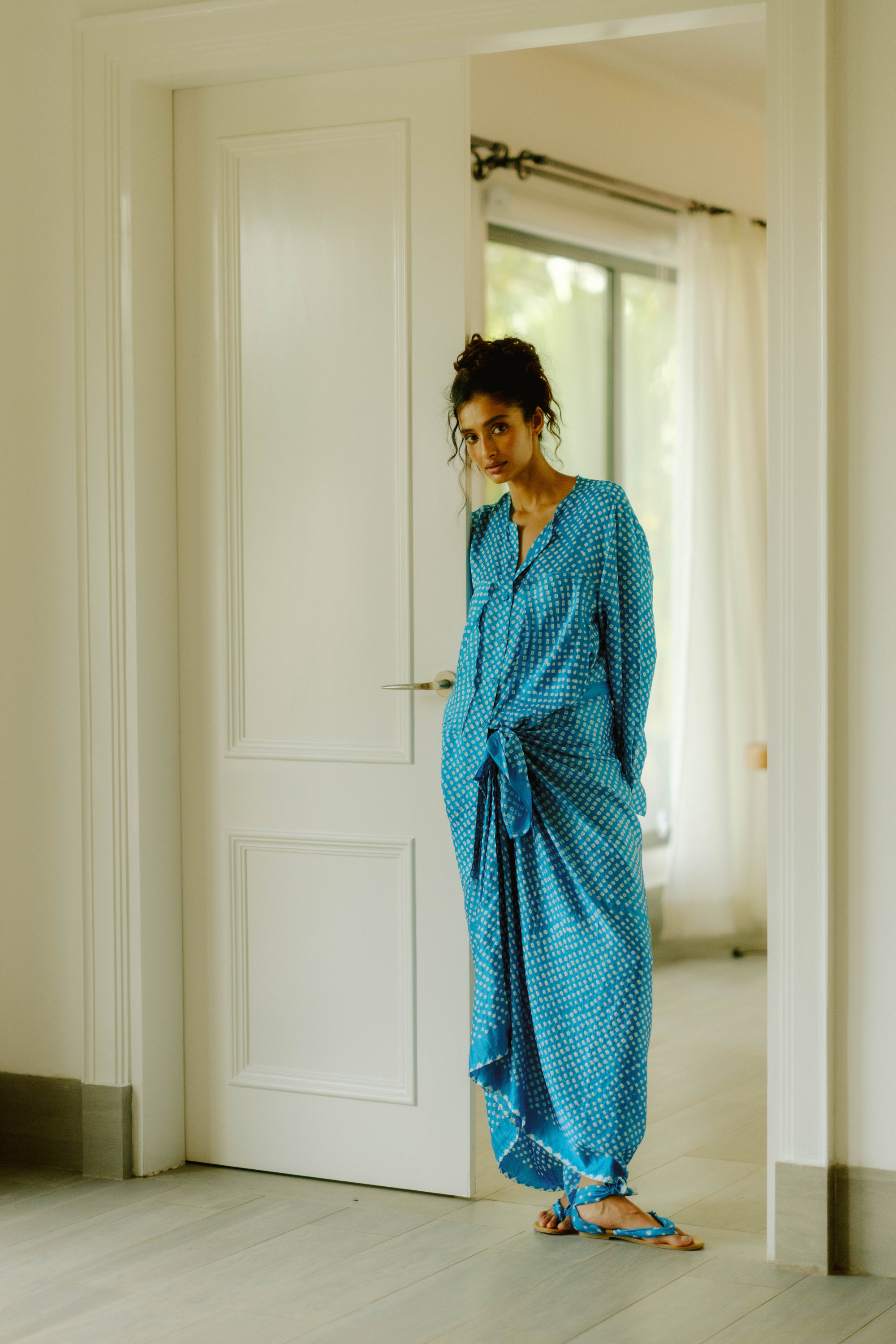 Akasha Silk Bandhani Sarong Dress