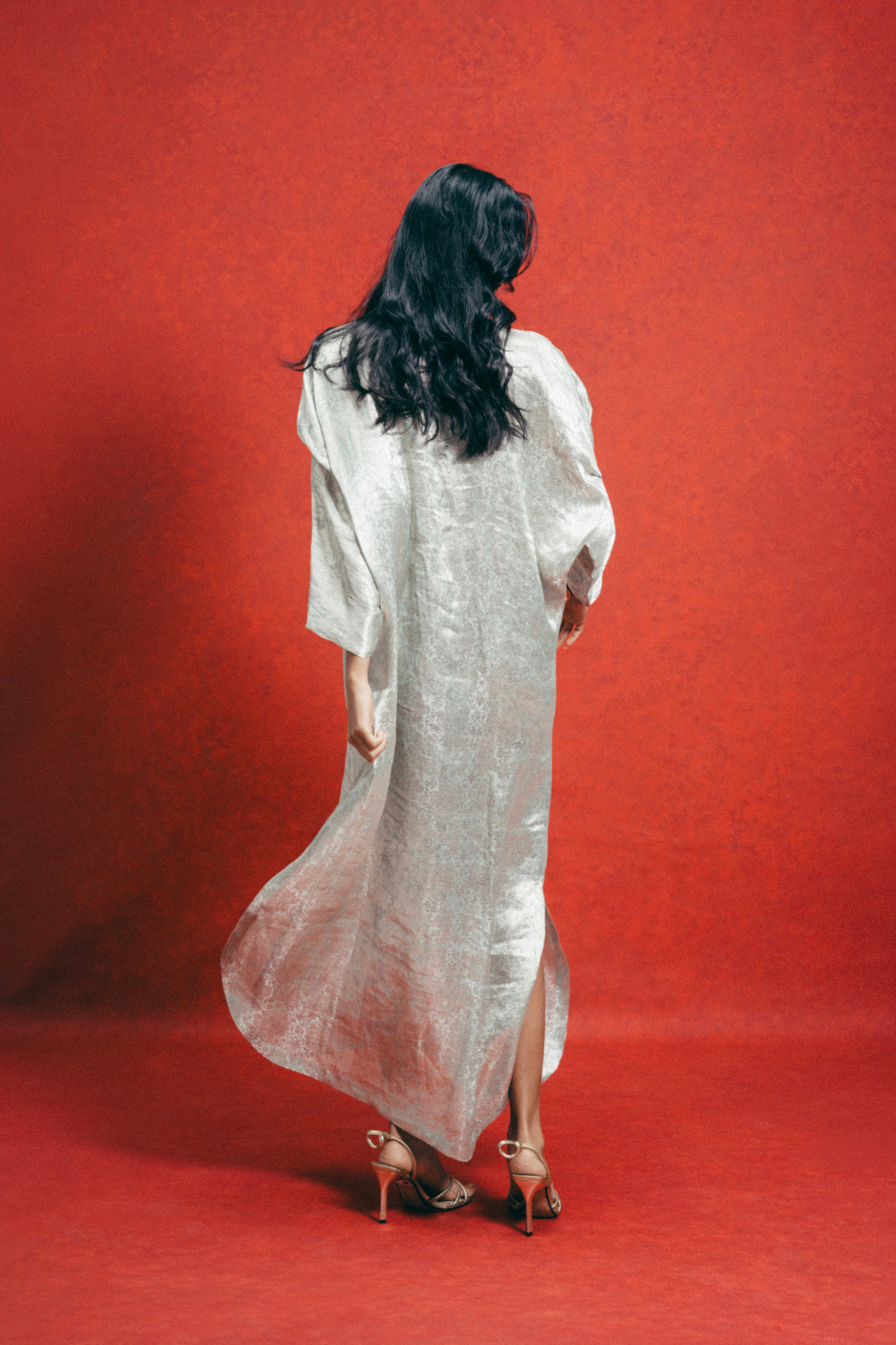 Handwoven Sea Green Banarasi Kaftan