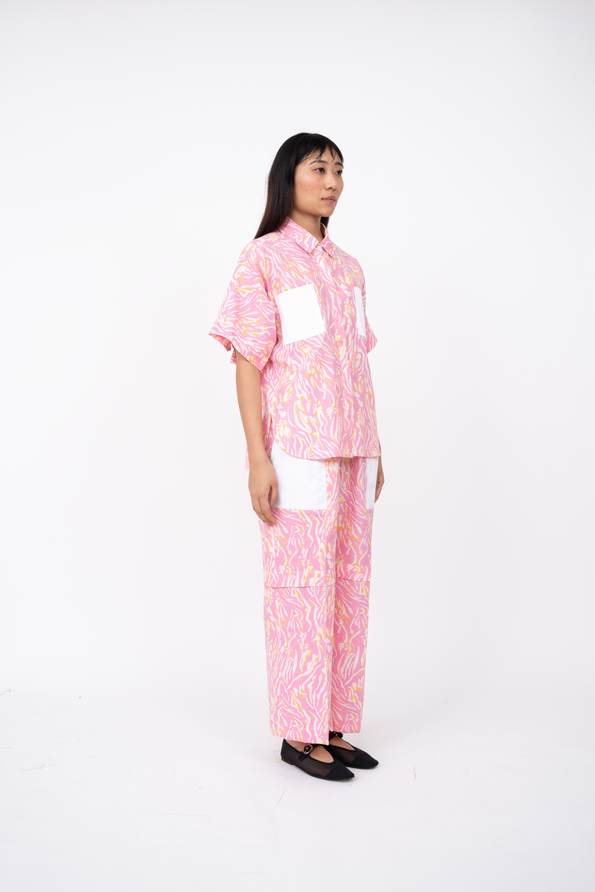 Pink Wave Pleated Day Pant