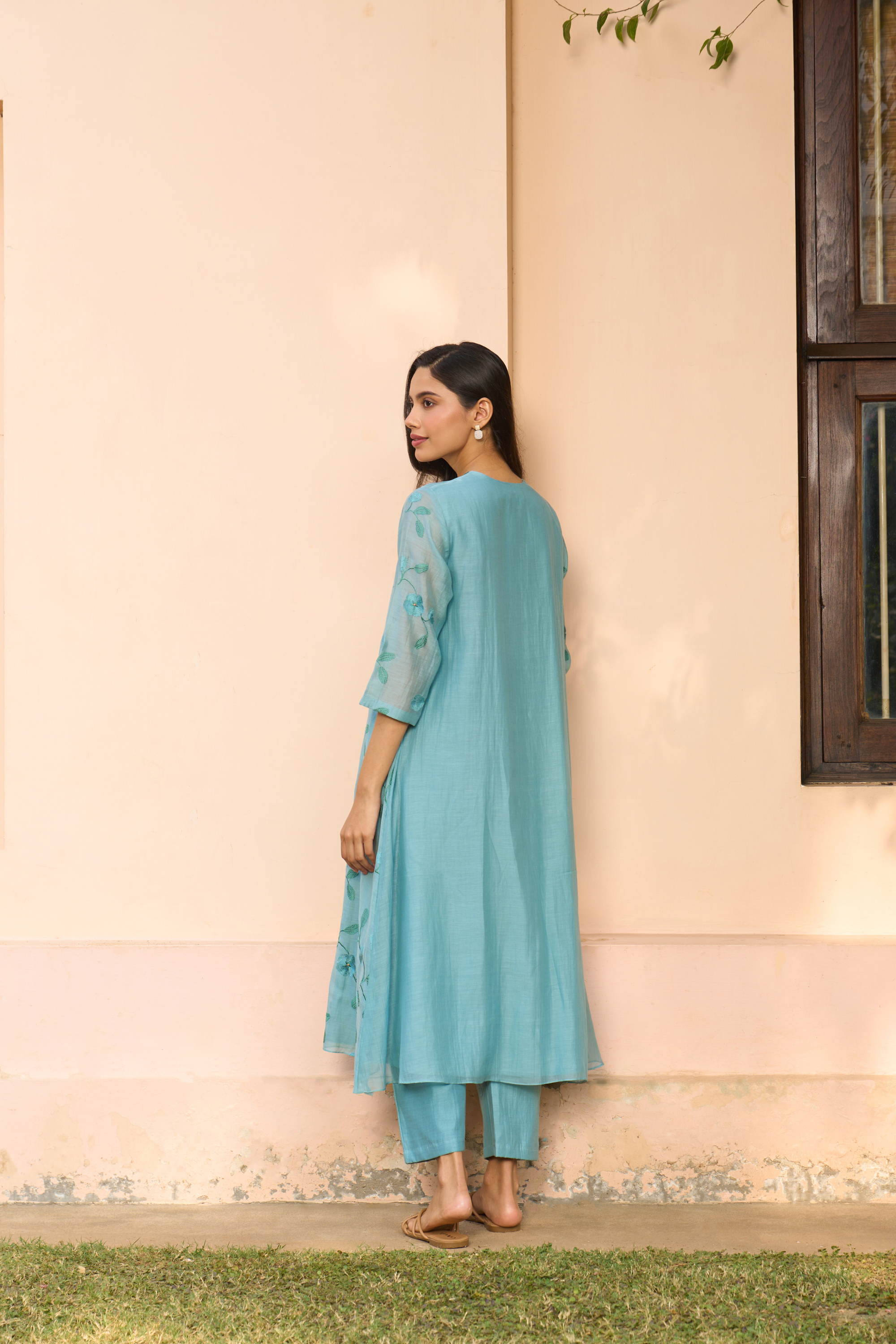 Powder Blue Embroidered Co-ord Set