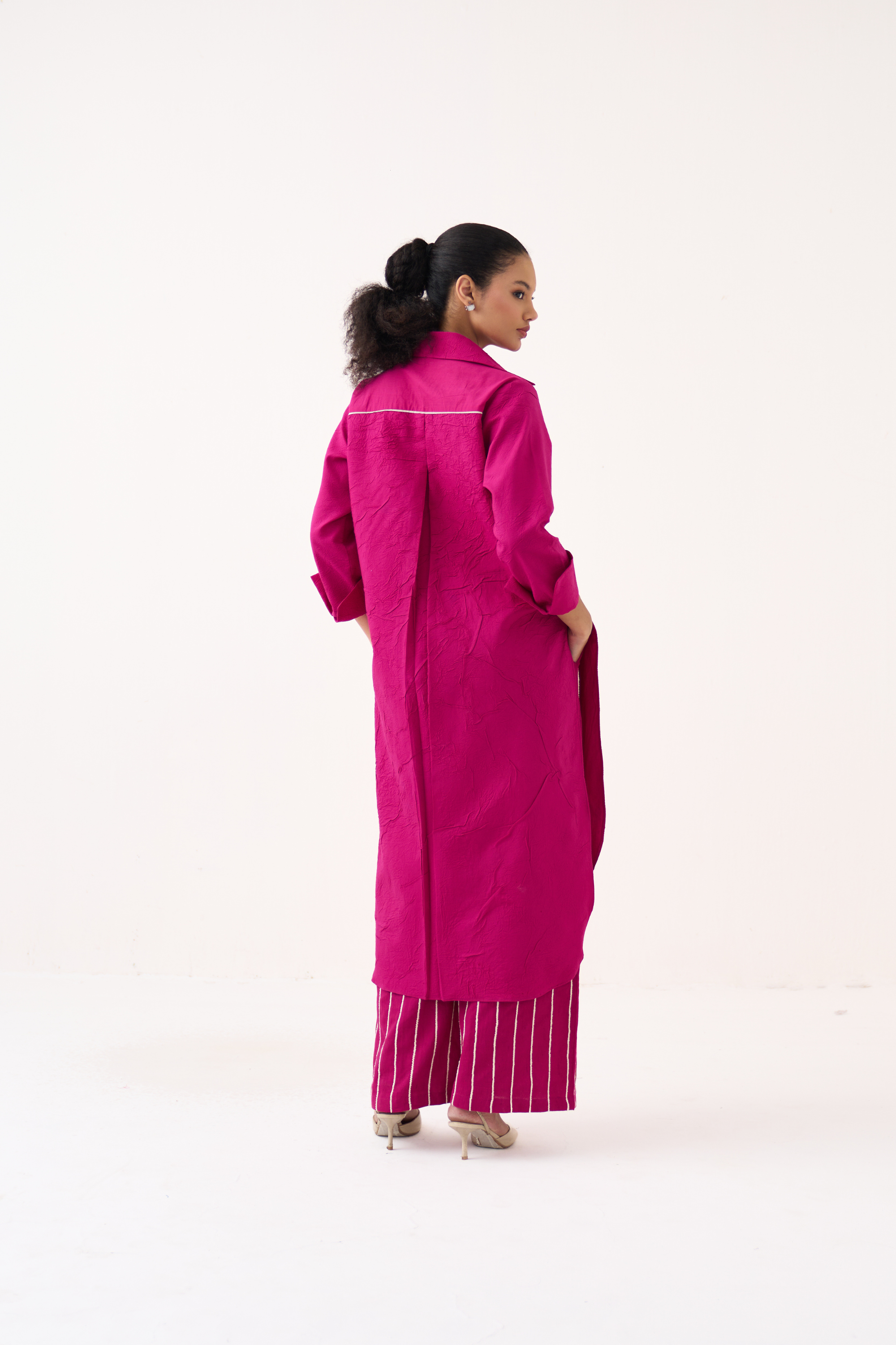 Front Knot Shirt Co-ord (set Of 2)