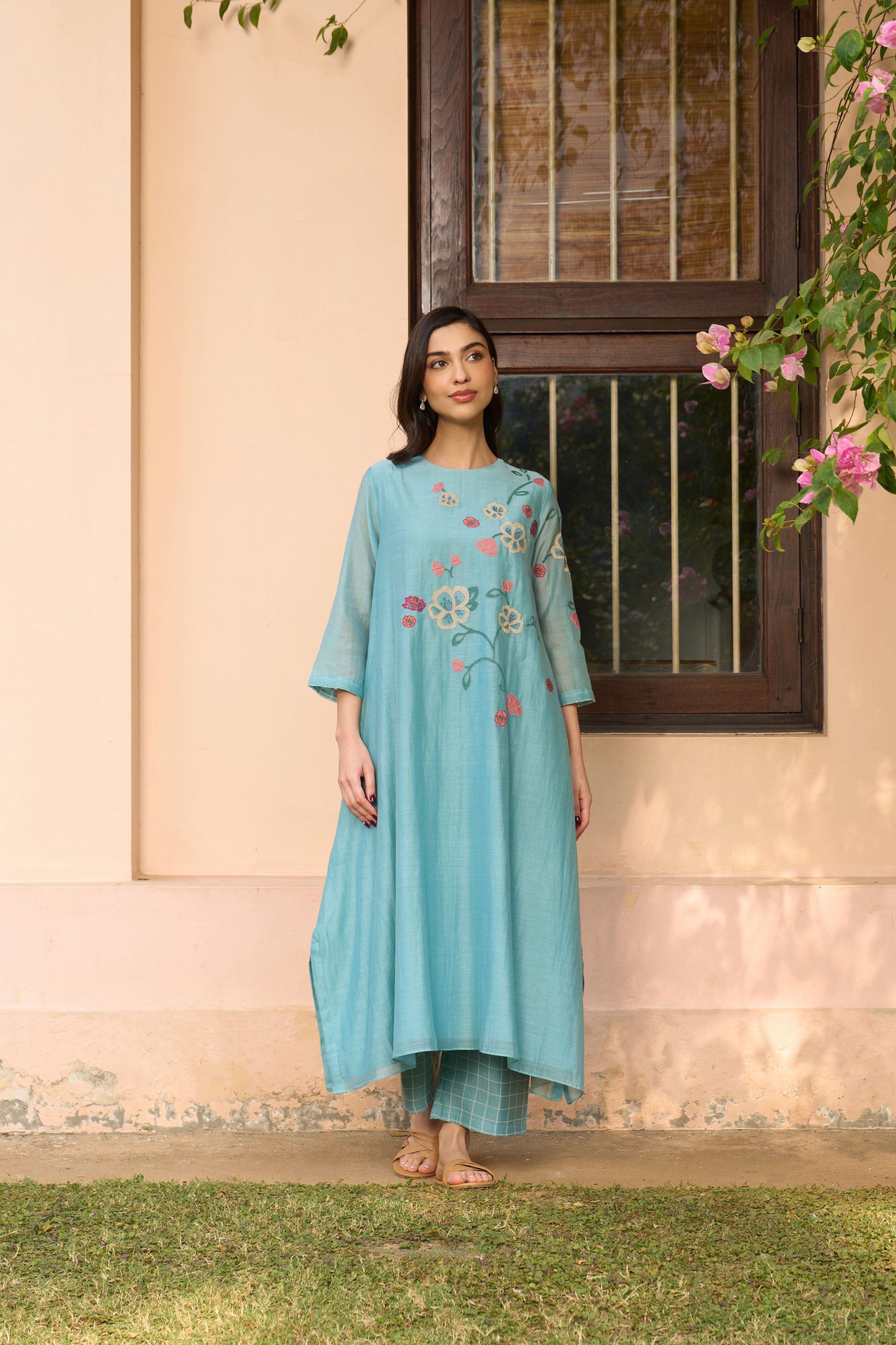 Powder Blue Applique Co-ord Set