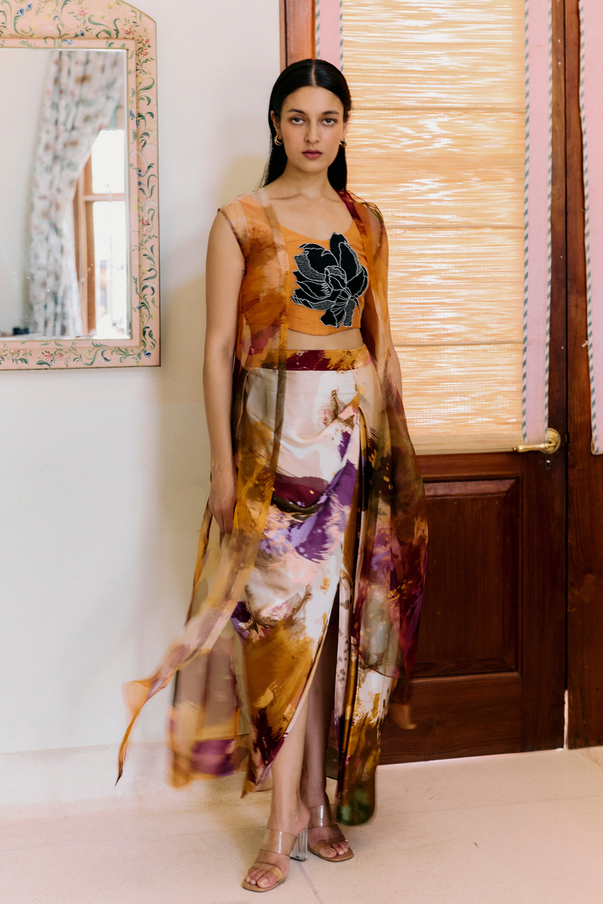 Splatter Organza Jacket Set