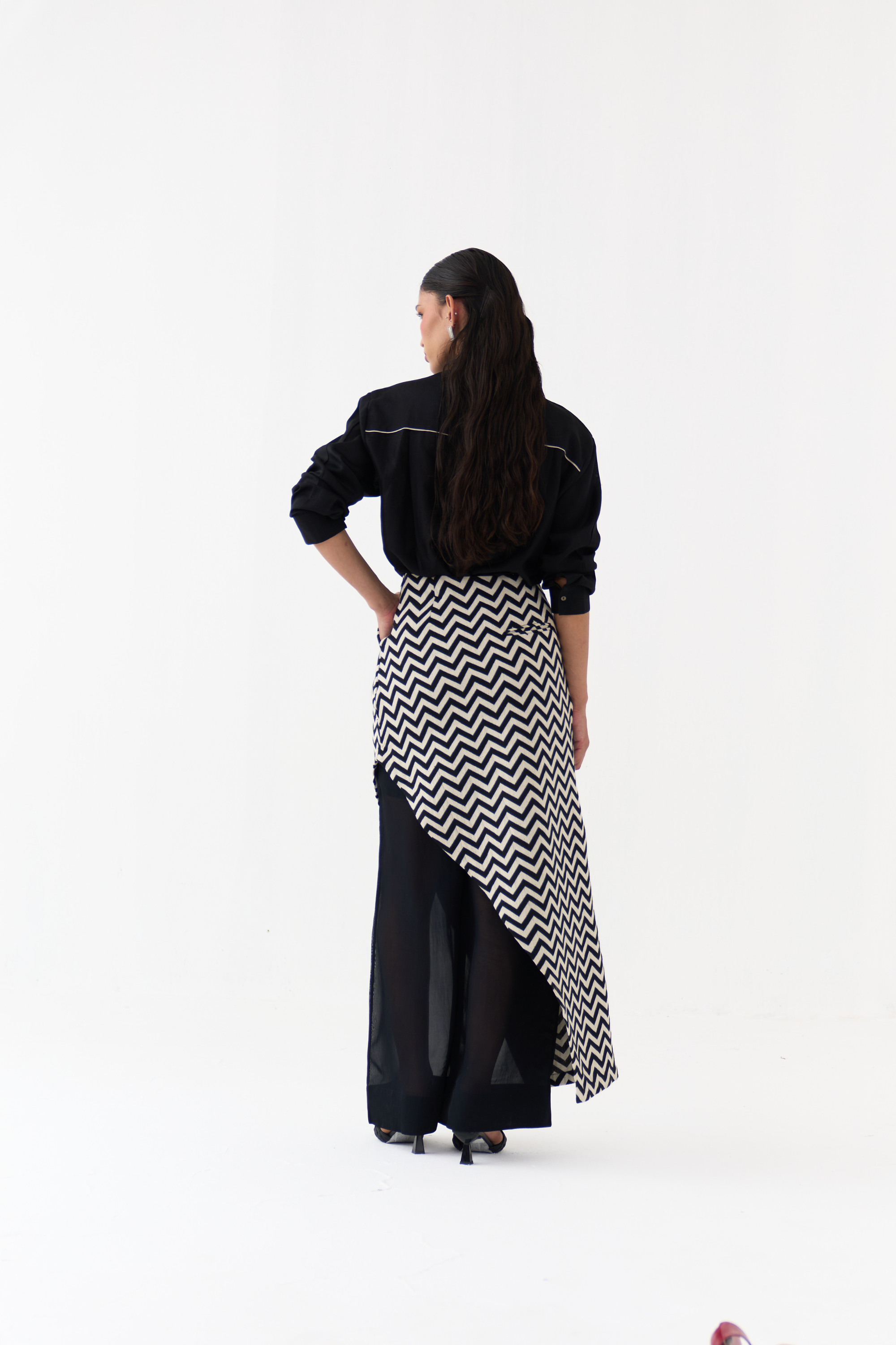 Asymmetric Skirtpant Co-ord (set Of 3)