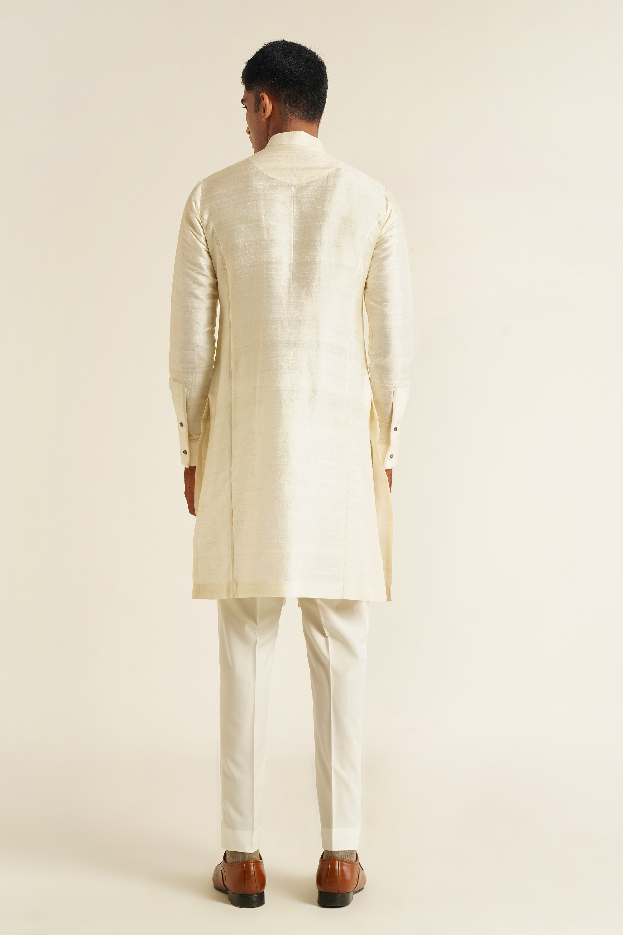 Front Open Double Panel Kurta Set