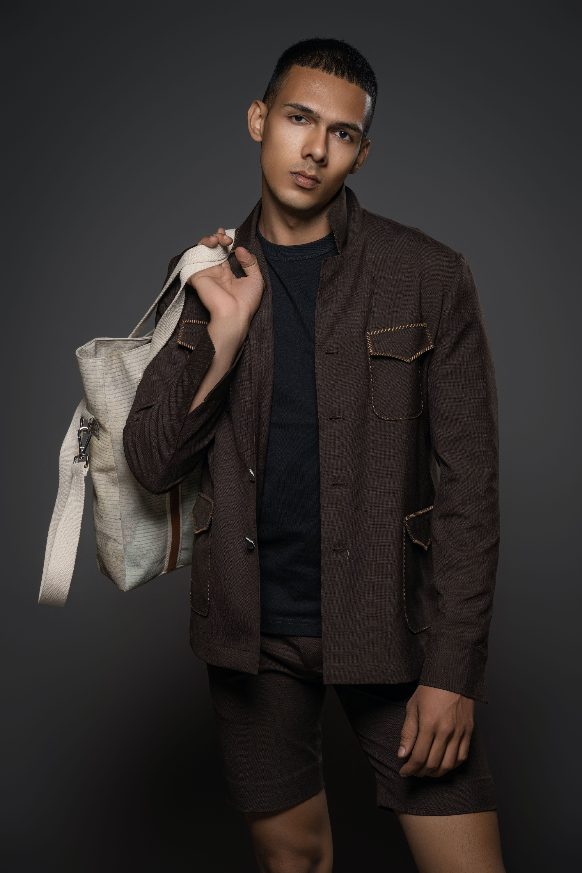 Choco Brown Cotton Jacket