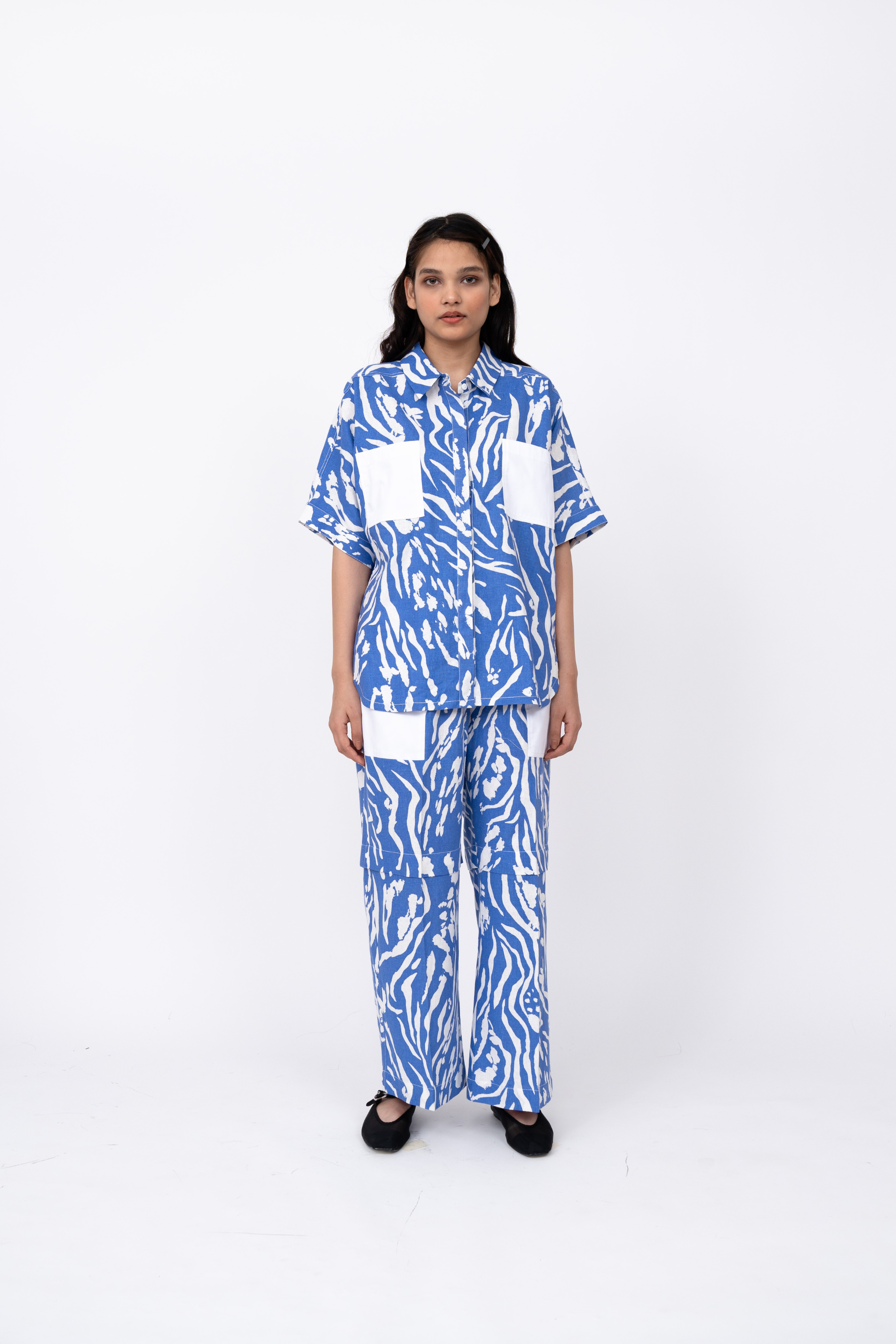 Blue Wave Pleated Day Pant