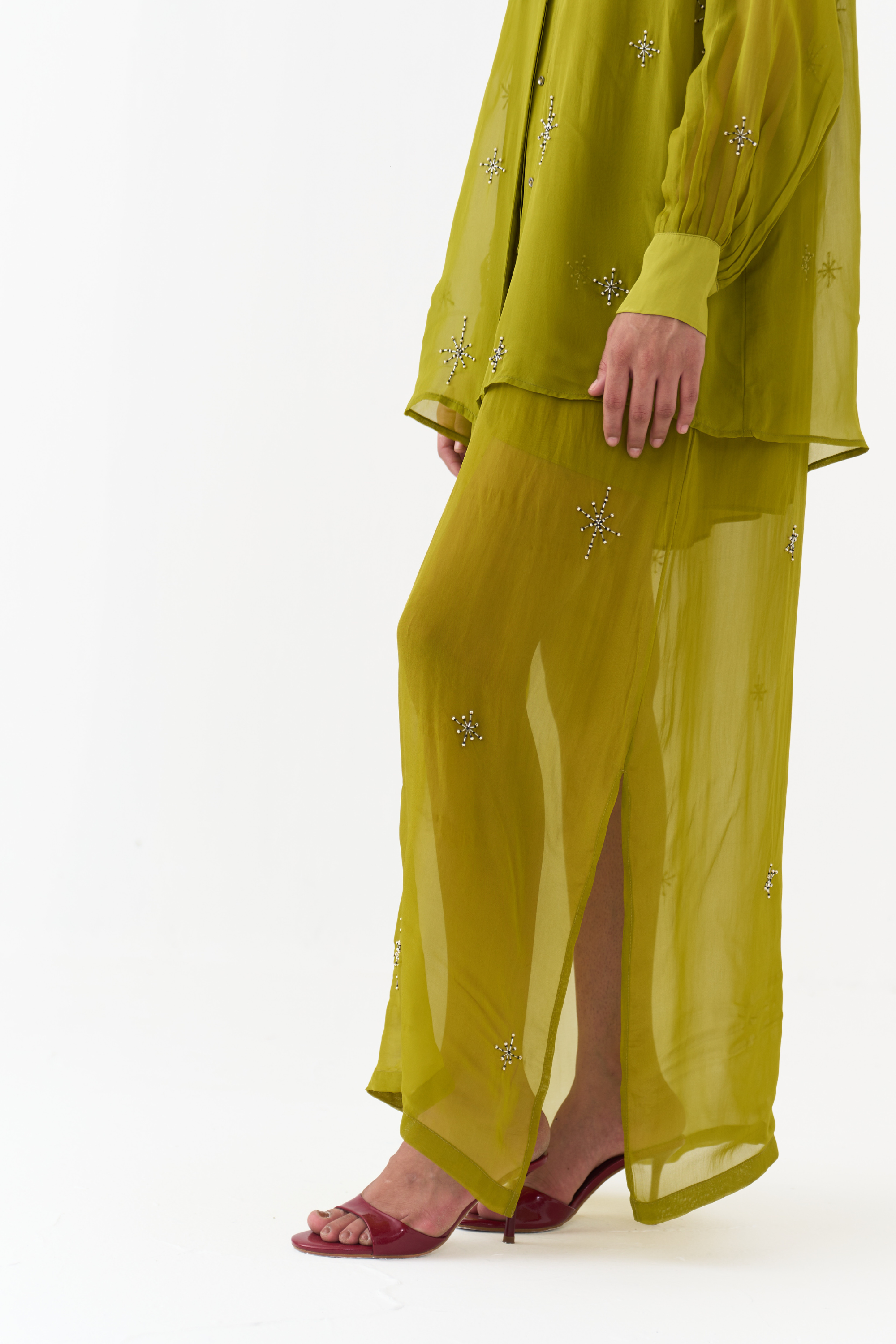 Hand Emb. Detail Shirt Co-ord (set Of 2)