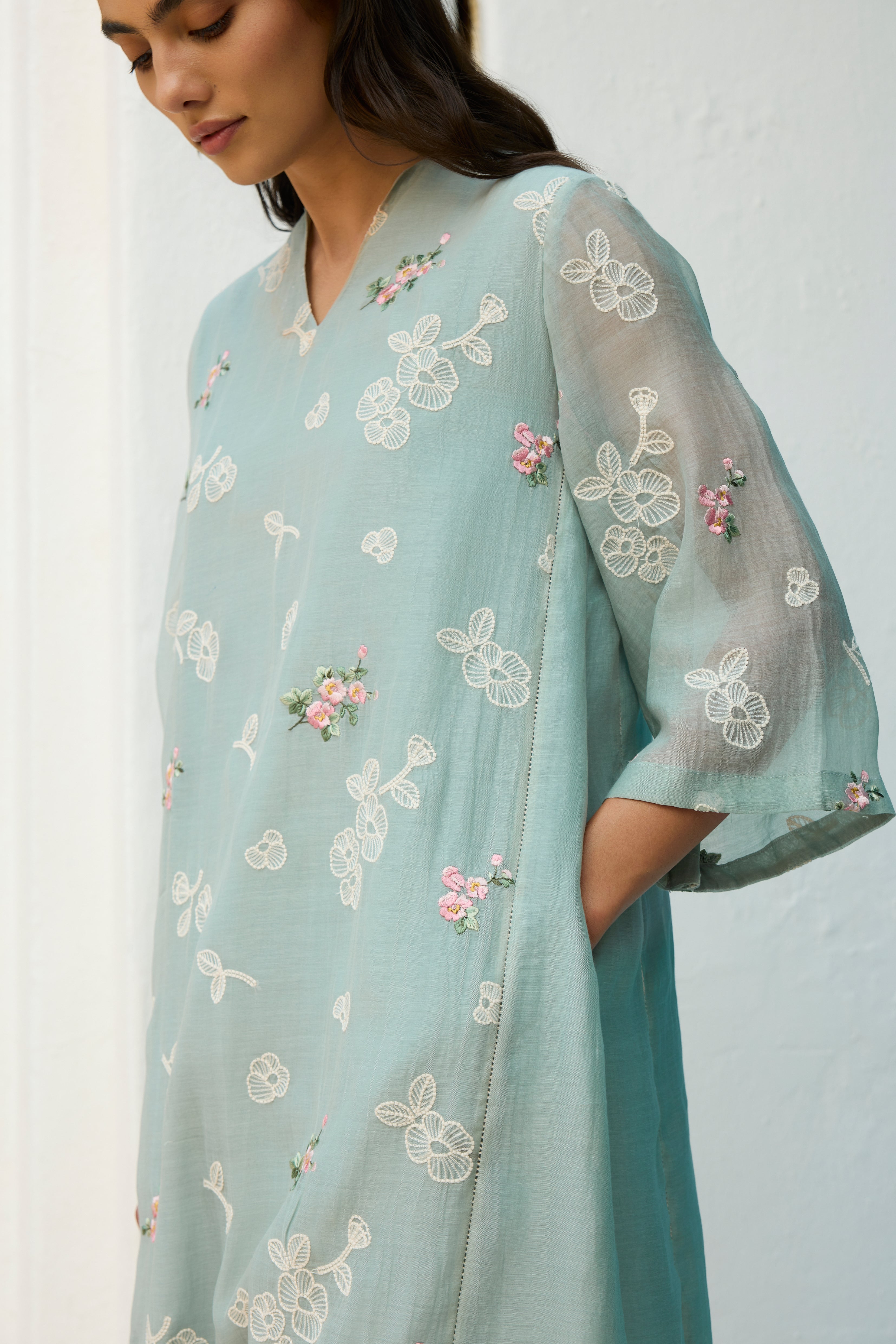 Sky Thread Embroidered Co-ord Set