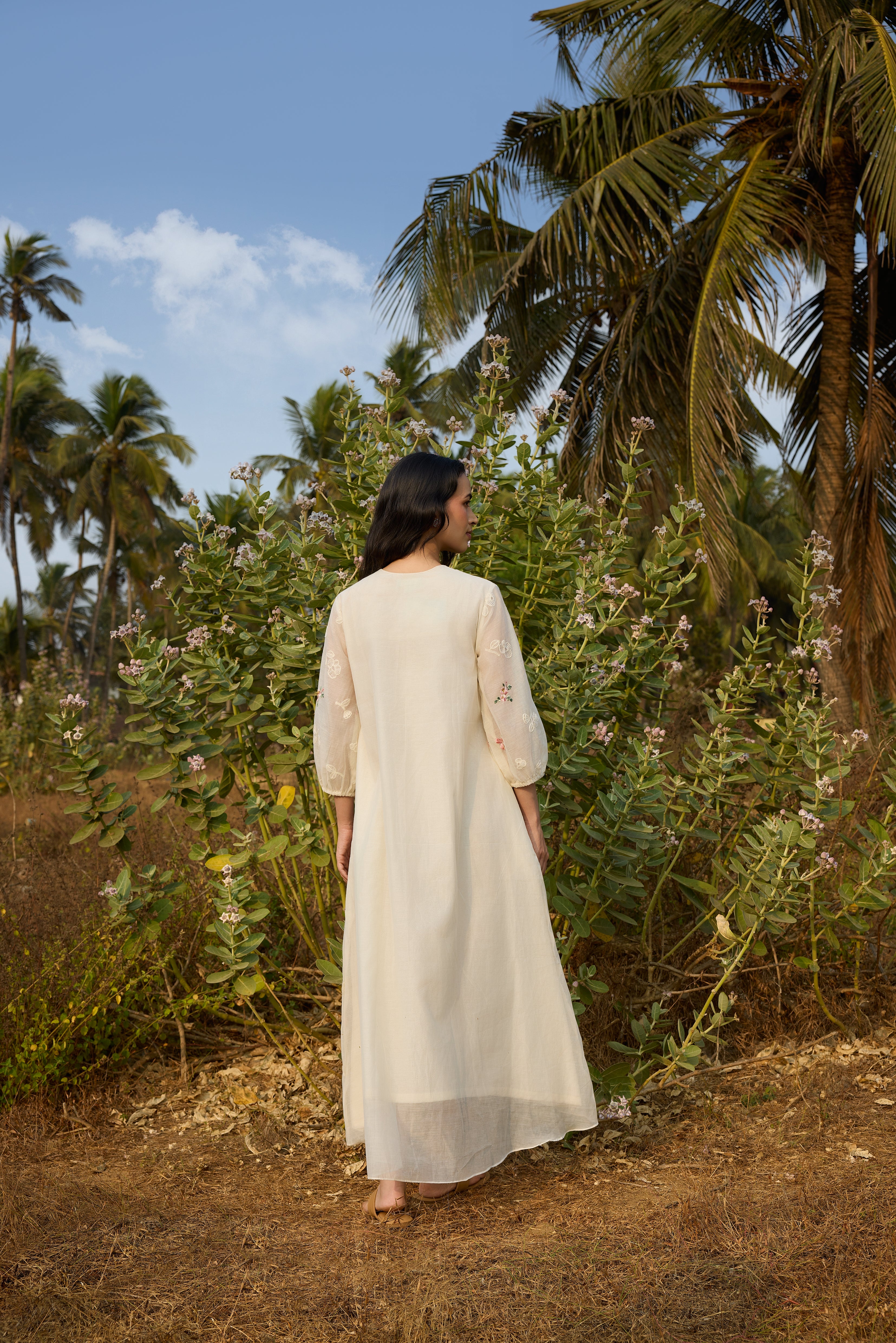 Ivory Thread Embroidered Dress